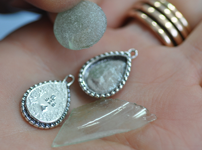 Silpada 'Caesarea' Roman Glass Drop Earrings in Sterling Silver