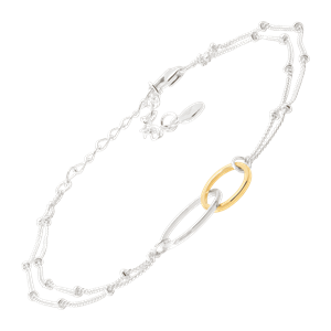 Double Circle Link Necklace Gold-plated Sterling Silver Double Circle Link Necklace Gold-plated Sterling Silver