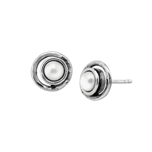 Silpada Lunula 4.5 5 mm Freshwater Pearl Stud Earrings in