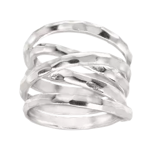 silver dress rings for ladies Linjer Twist Ring Silver - Dagmar