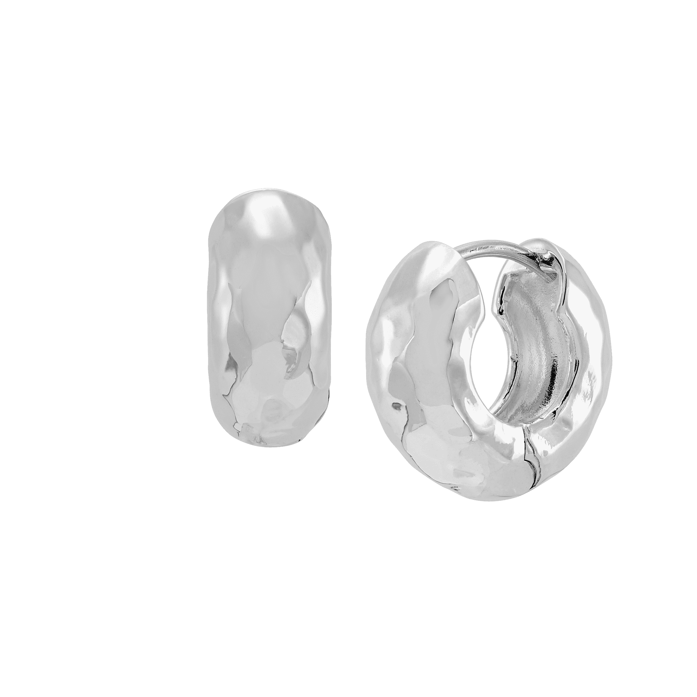 ◆HYERES LOR◆ Claw Silver (W) Half Pave Hoop Earrings HL2E4 HYERES LOR】24FW☆ Claw Silver Half Pave Hoop Earrings