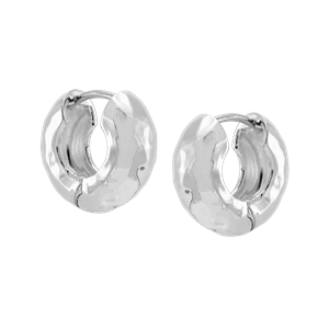Silpada Timeless is More Hammered Huggie Hoop Earrings in Sterling Silver Silpada