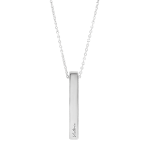 Jewellerybox Sterling Silver 16 Inch Bar Necklace – 925 Pendant, Rectangle, UK Made