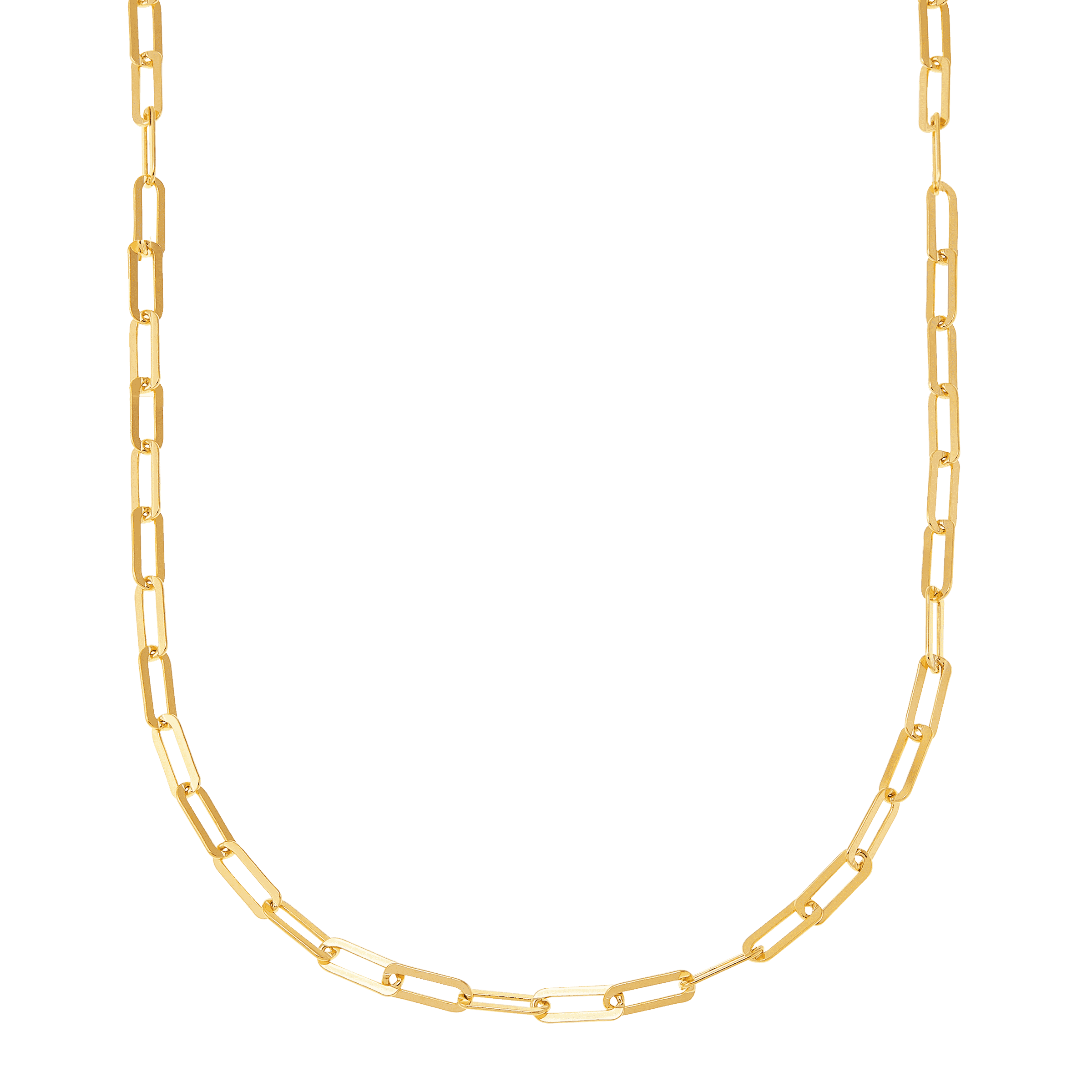 14K Gold Filled Small Paper Clip & Beaded Necklace Layering Set 16 Inches