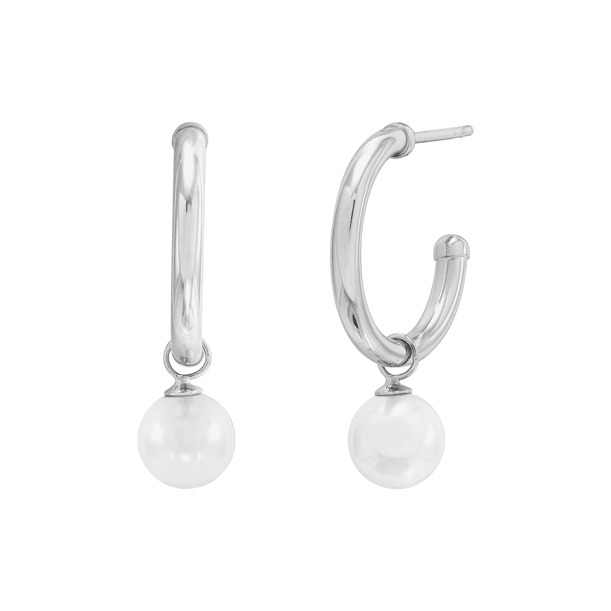 Silpada 'Time To Glow' 8 mm Freshwater Pearl J-Hoop Earrings