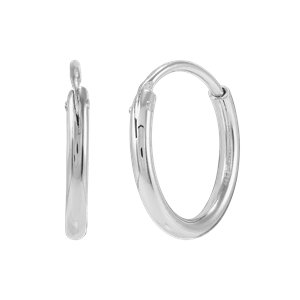Sterling silver continuous hoop earrings discount
