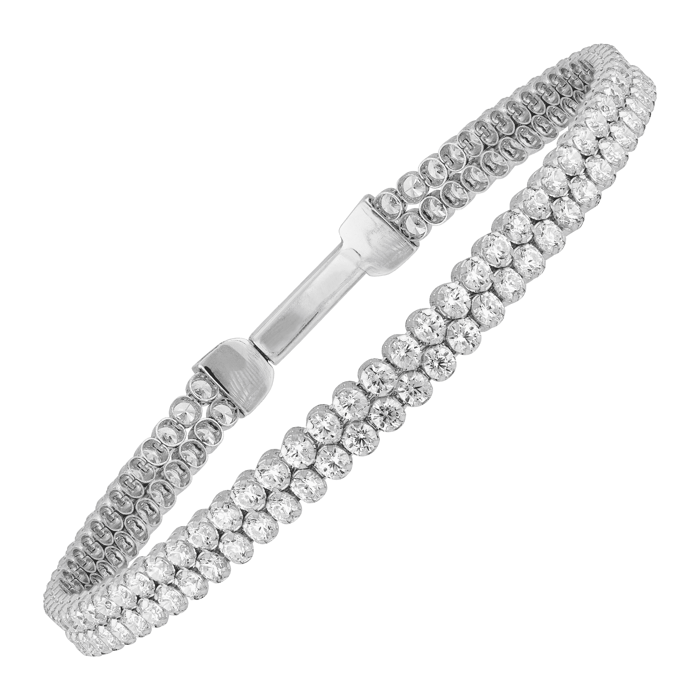 Statement Diamond on Mini Tennis Bracelet