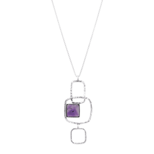 Silpada 'Iconic' Amethyst Pendant Necklace in Sterling Silver, 18 + 2
