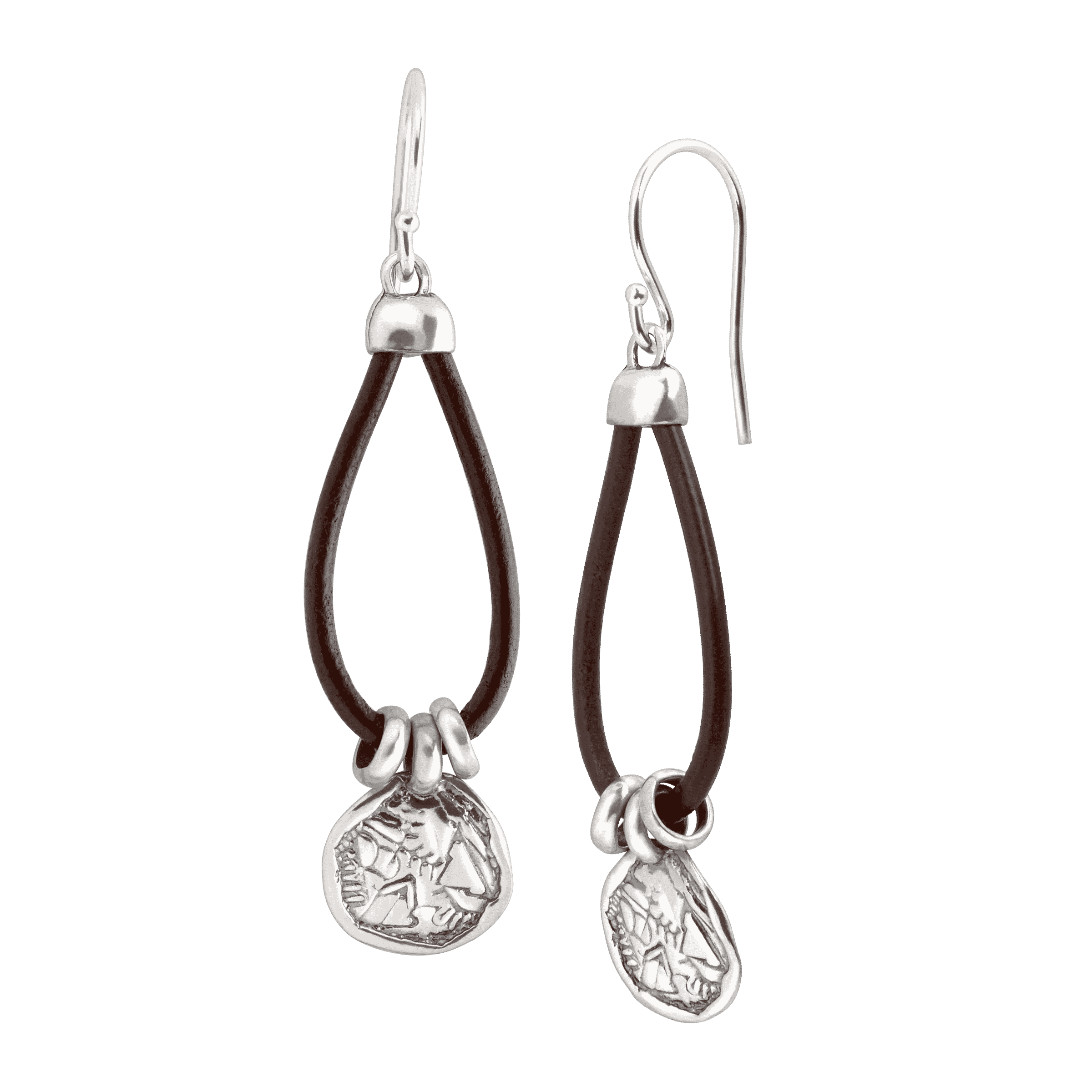 Sterling Silver with Leather Earrings - Silpada - .925 Sterling Silver  Medallion Drop Earrings | Silpada.com | Silpada