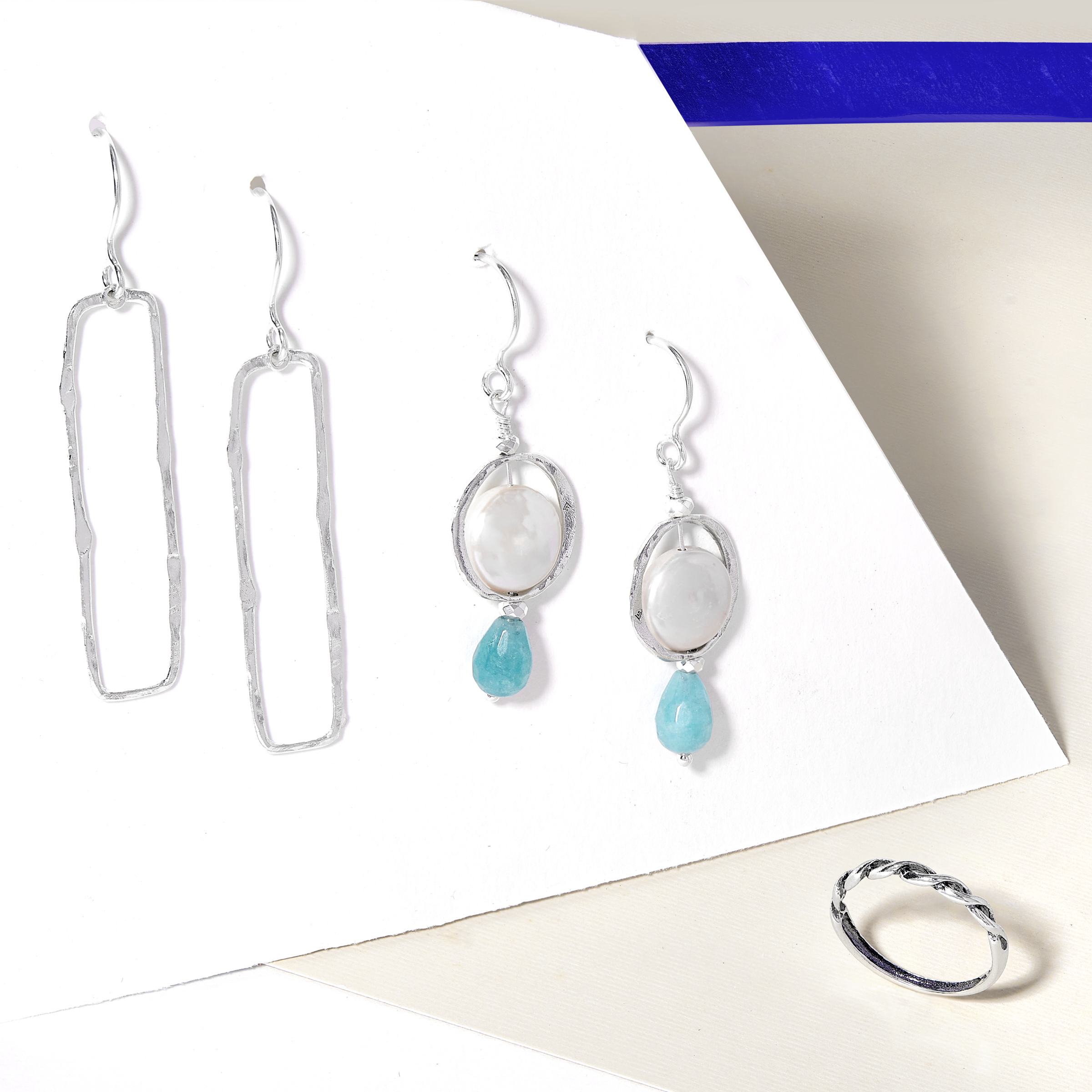 Silpada 'Josephine' Freshwater Pearl, Blue Quartz and