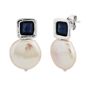 Silpada 'Mix and Mingle' Sterling Silver Freshwater Pearl and Kyanite Stud  Earrings