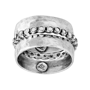 Silpada Space Race Cubic Zirconia Stacking Rings in Sterling