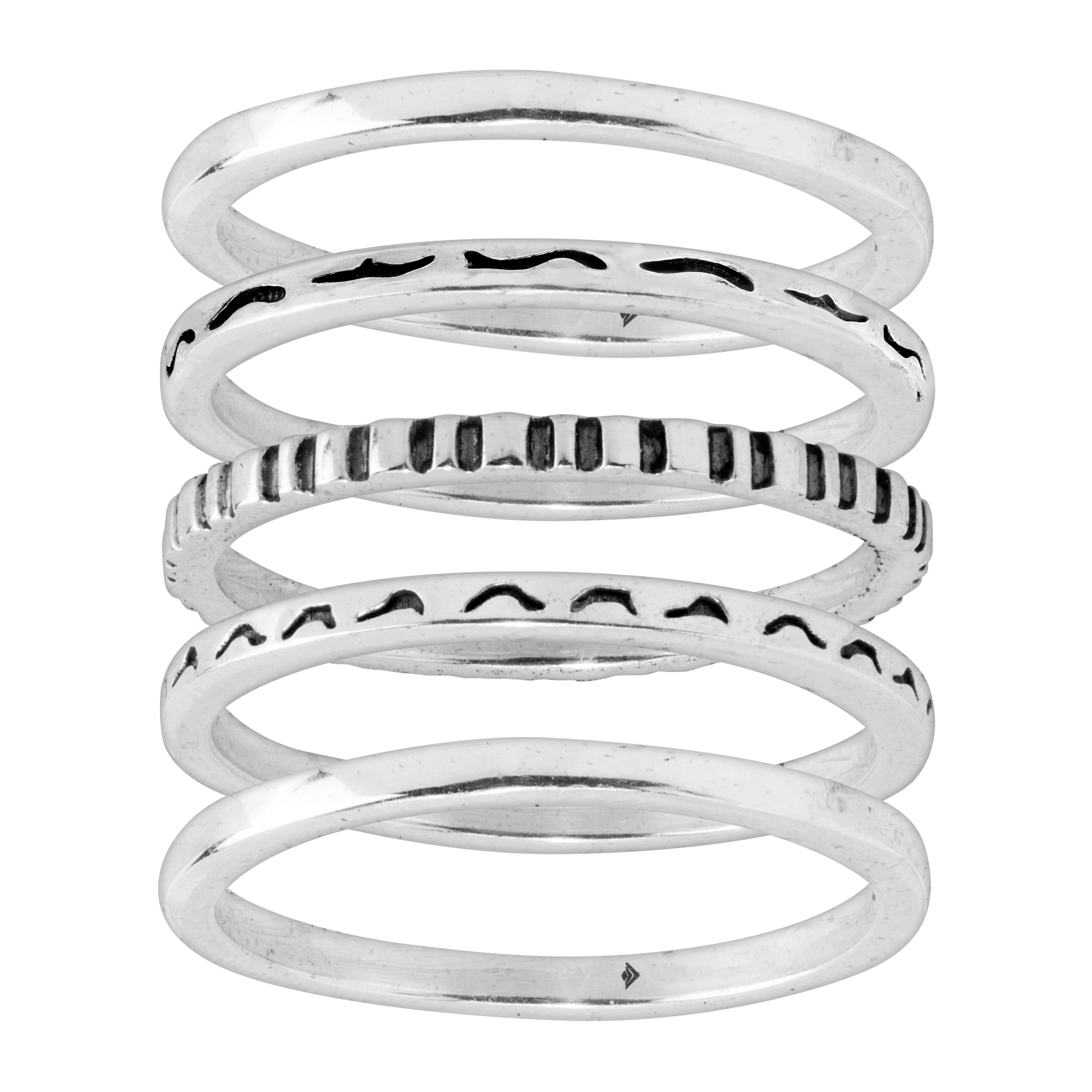 Silpada 'Space Race' Cubic Zirconia Stacking Rings in Sterling Silver