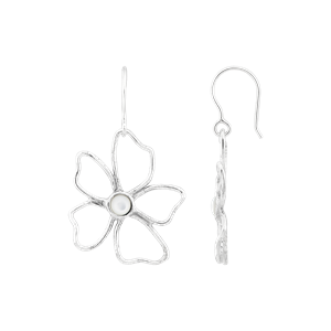 Sterling Silver Floral Mother of Pearl Dangle Earrings Sterling Silver Floral Mother of Pearl Dangle Earrings