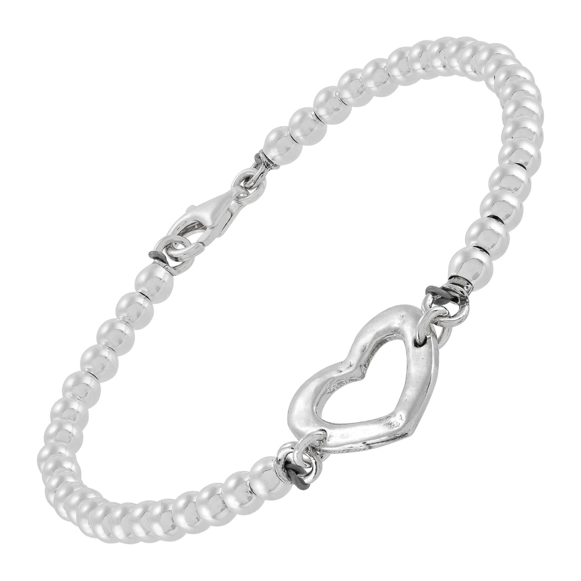 Silpada Heart and Beads Sterling Silver Bracelet 7.5 Silpada