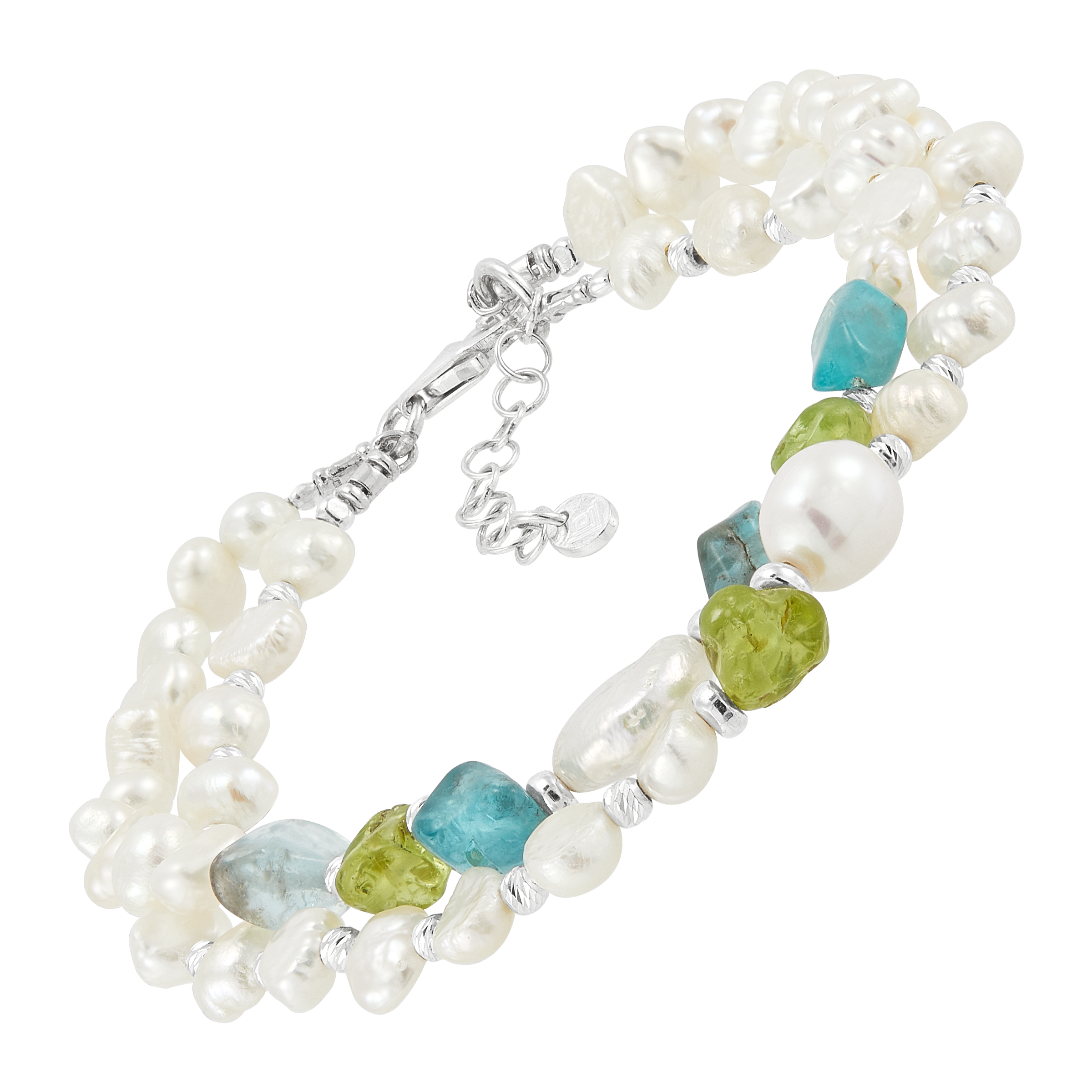 SILVER TAG ■ Aqua Turquoise Pearl Bracelet ブレスレット Sterling Silver Pearls Bracelet, Shop Handmade Bracelets by