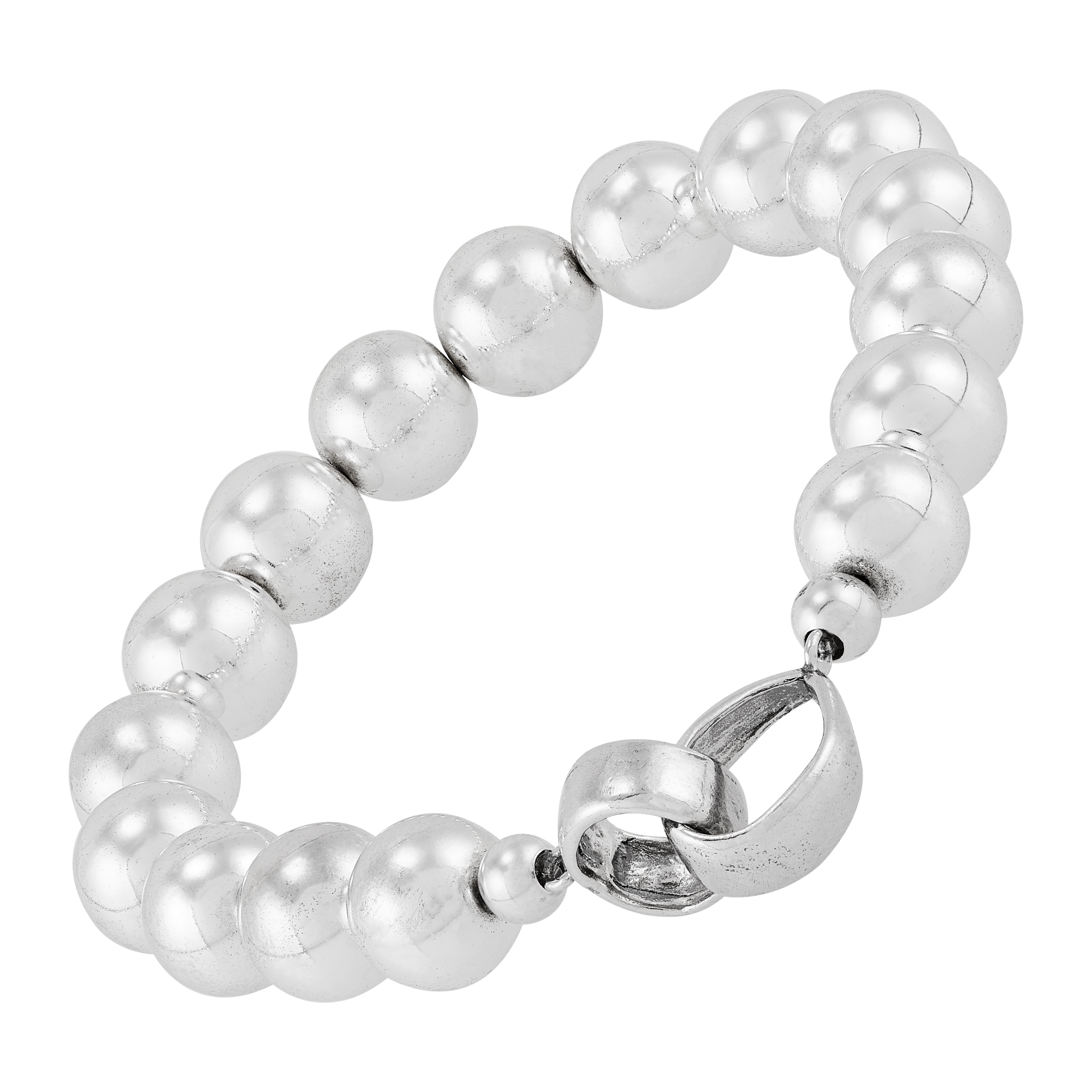 アクセサリー Silver Beaded Bracelet / Medium Sterling Silver Beaded Bracelet: Minimalist 925 Ball Chain
