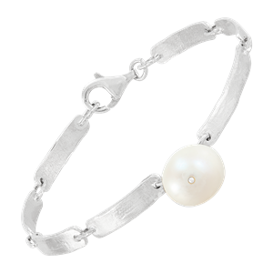 Silpada Let It Roll Sterling Silver Freshwater Pearl Link Bracelet 7.5 Silpada