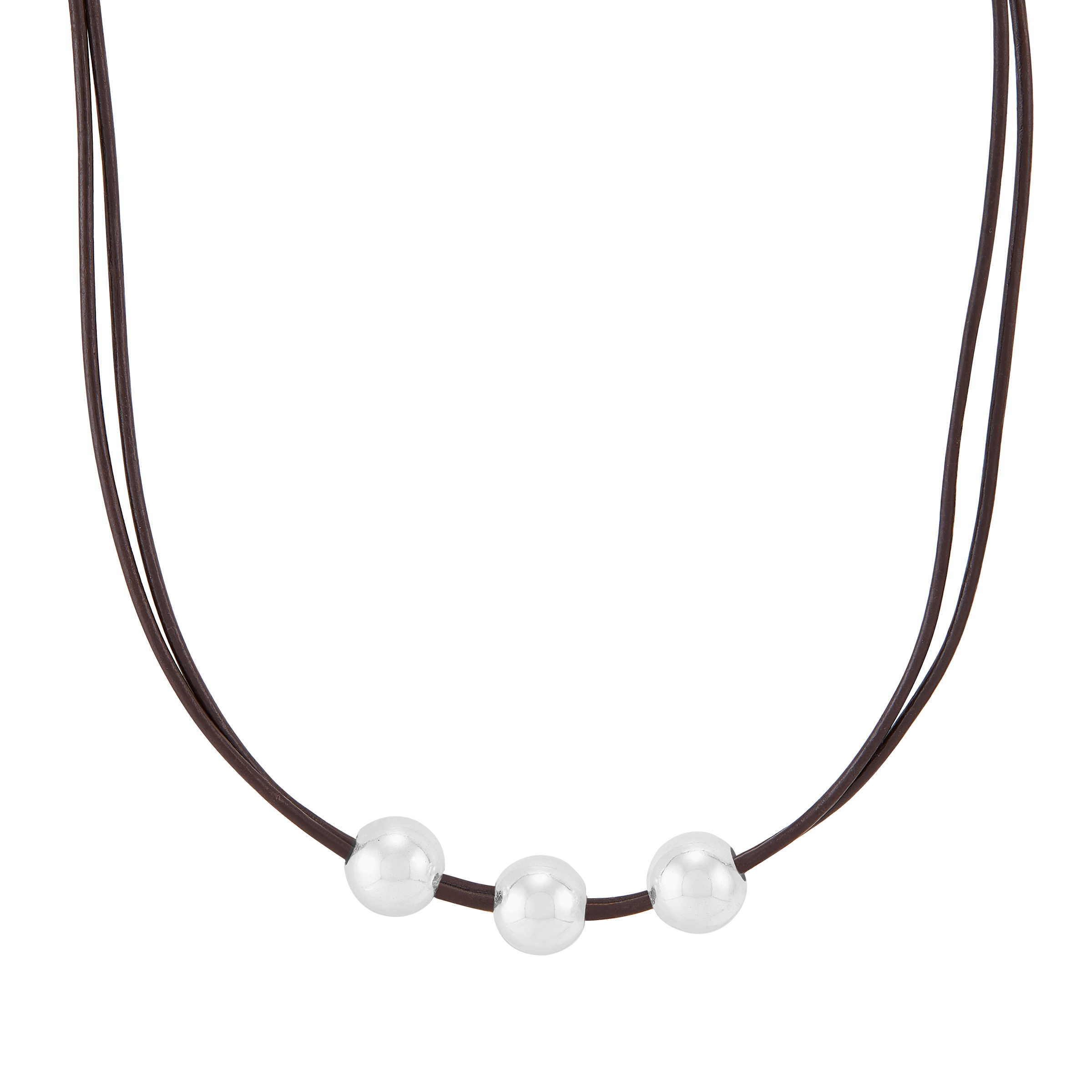 Silpada 'Symphonious' Sterling Silver Leather Necklace, 18