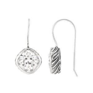 Silpada You re My Rock Sterling Silver Cubic Zirconia Drop Earrings Silpada