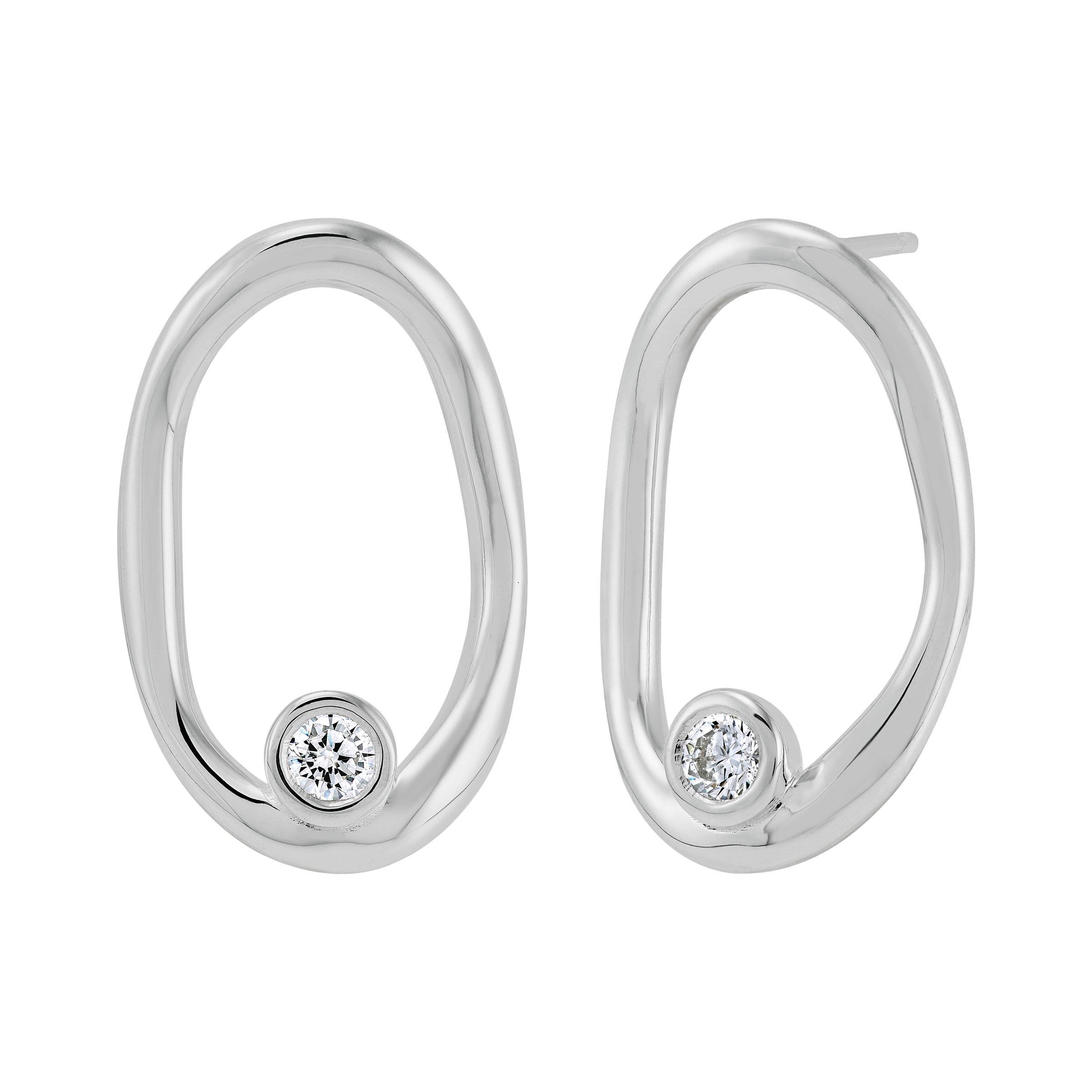 A♡ Silpada 'On The Edge' Sterling Silver White Cubic Zirconia