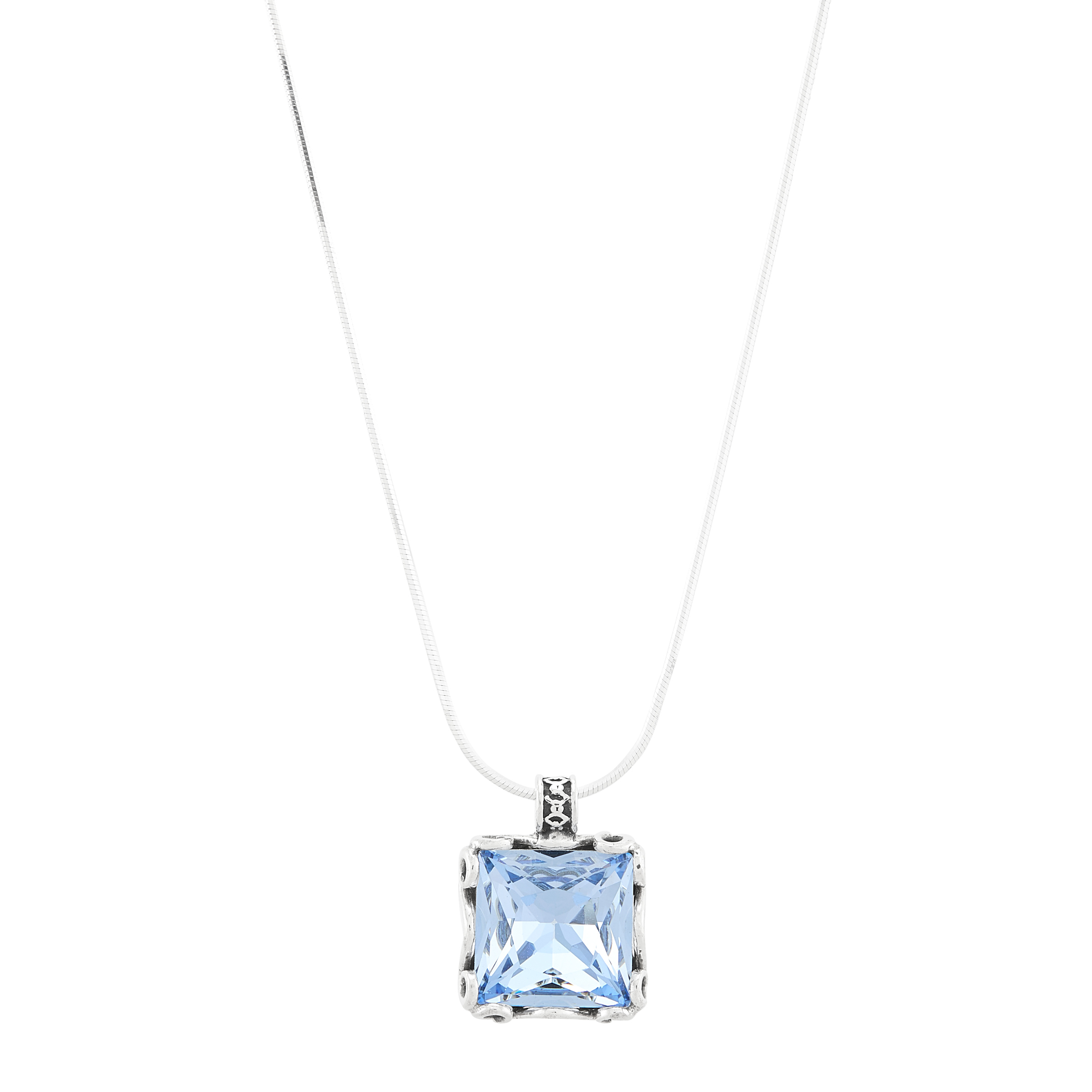 Cooling Effects Pendant Necklace, Blue Crystal
