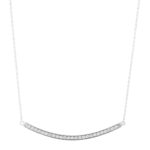 Silver curved bar necklace on sale