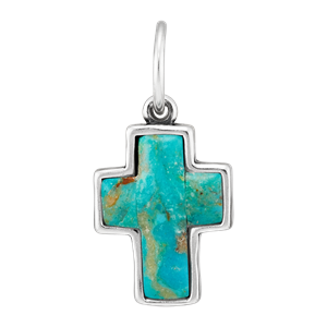 Silver cross sales with turquoise stone