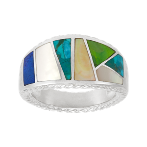 Silpada グラデーション ネイビーの石 台形 925 シルバー ヴィンテー Silpada 'Sweet Feelings' Sterling Silver with Mixed Stones