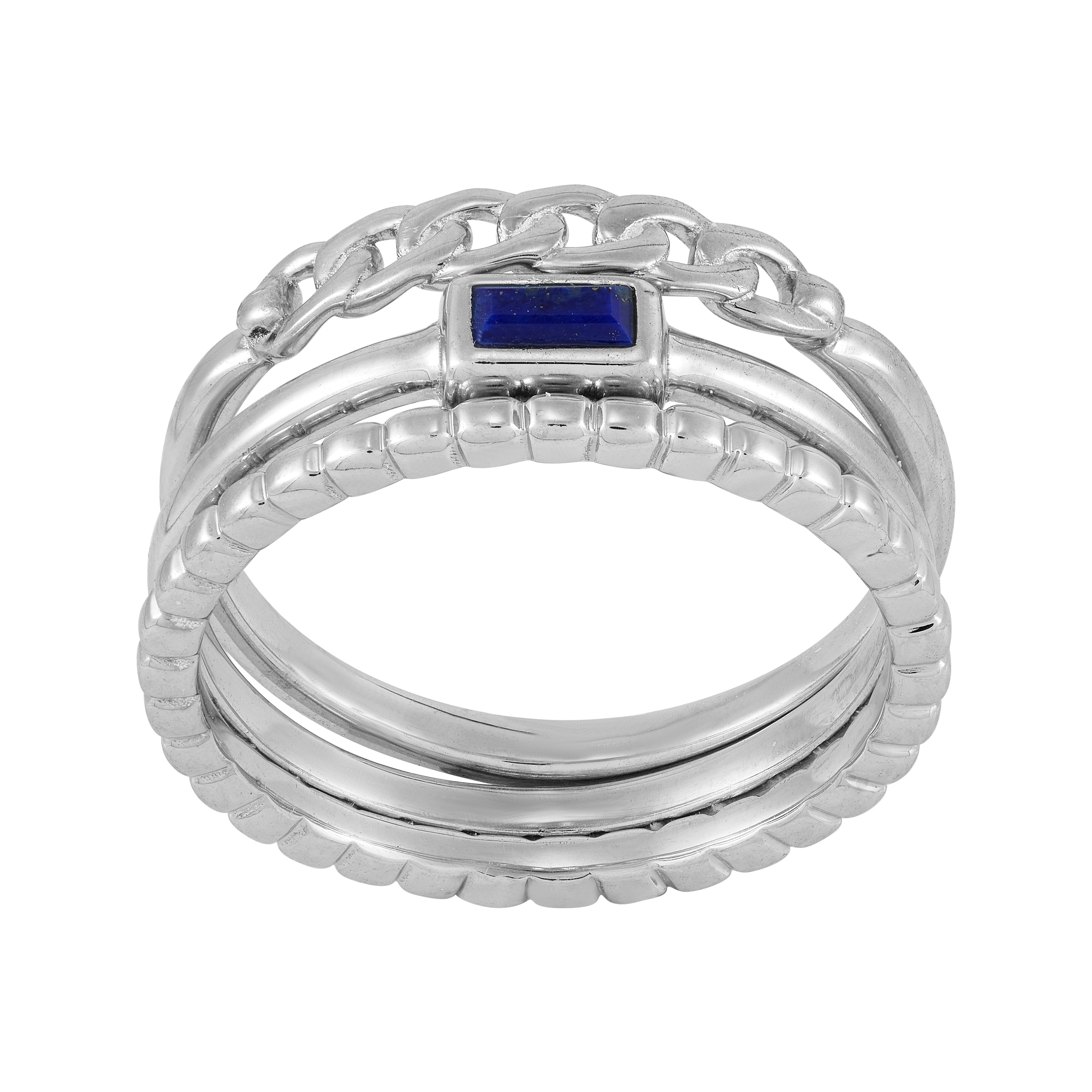 sandraalexandra ガラスのリング　2点set Olivenorma Creative Hollow Sapphire Blue Zircon Ring