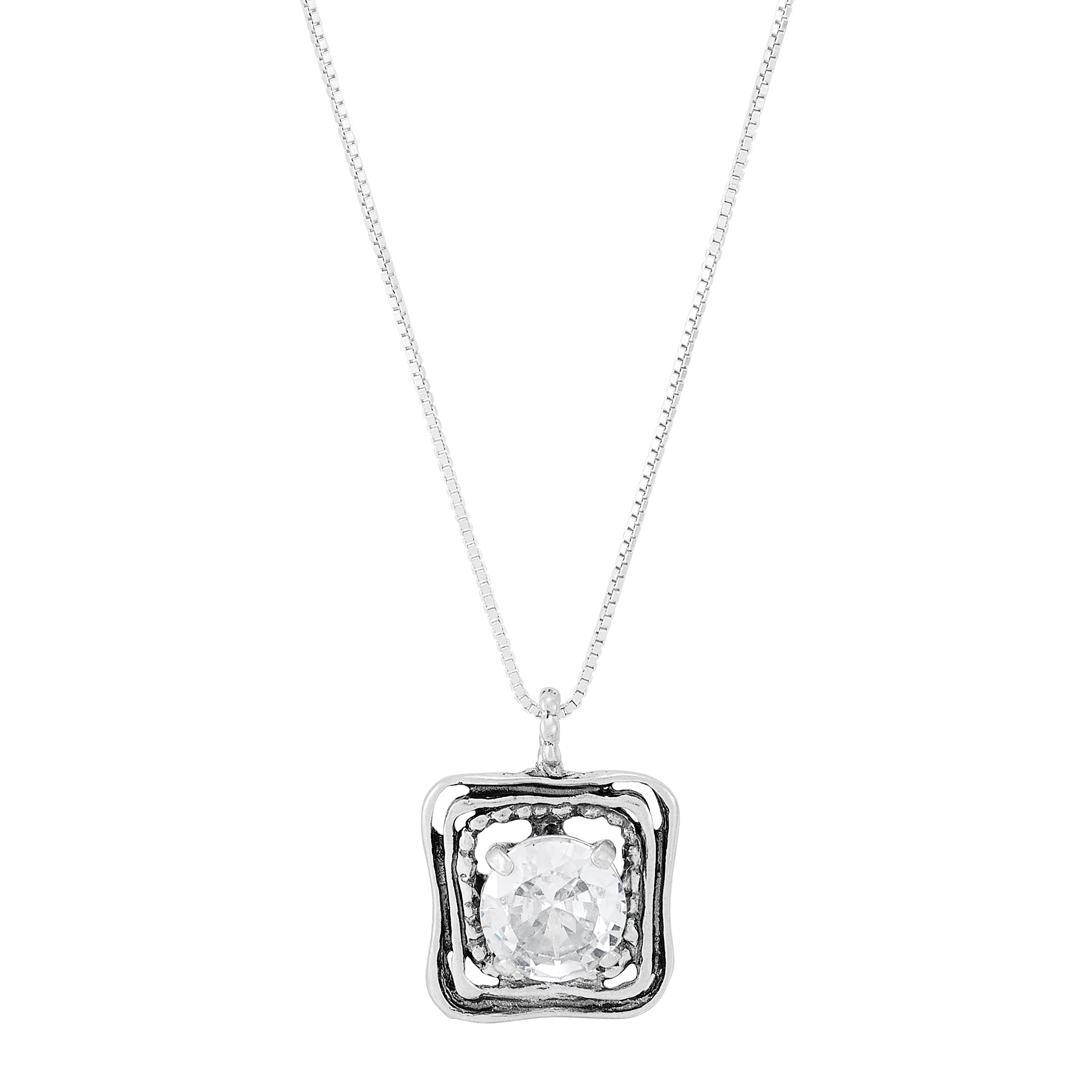 Silpada 'Structured Shine' Sterling Silver White Cubic Zirconia Pendant Necklace