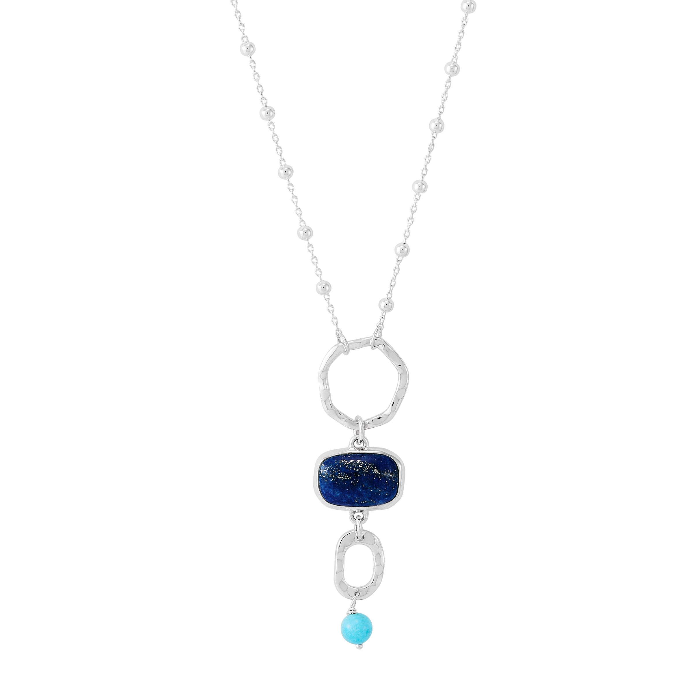Silpada 'Lunar Drift' Silver Natural Lapis and Turquoise Pendant Necklace, 20"