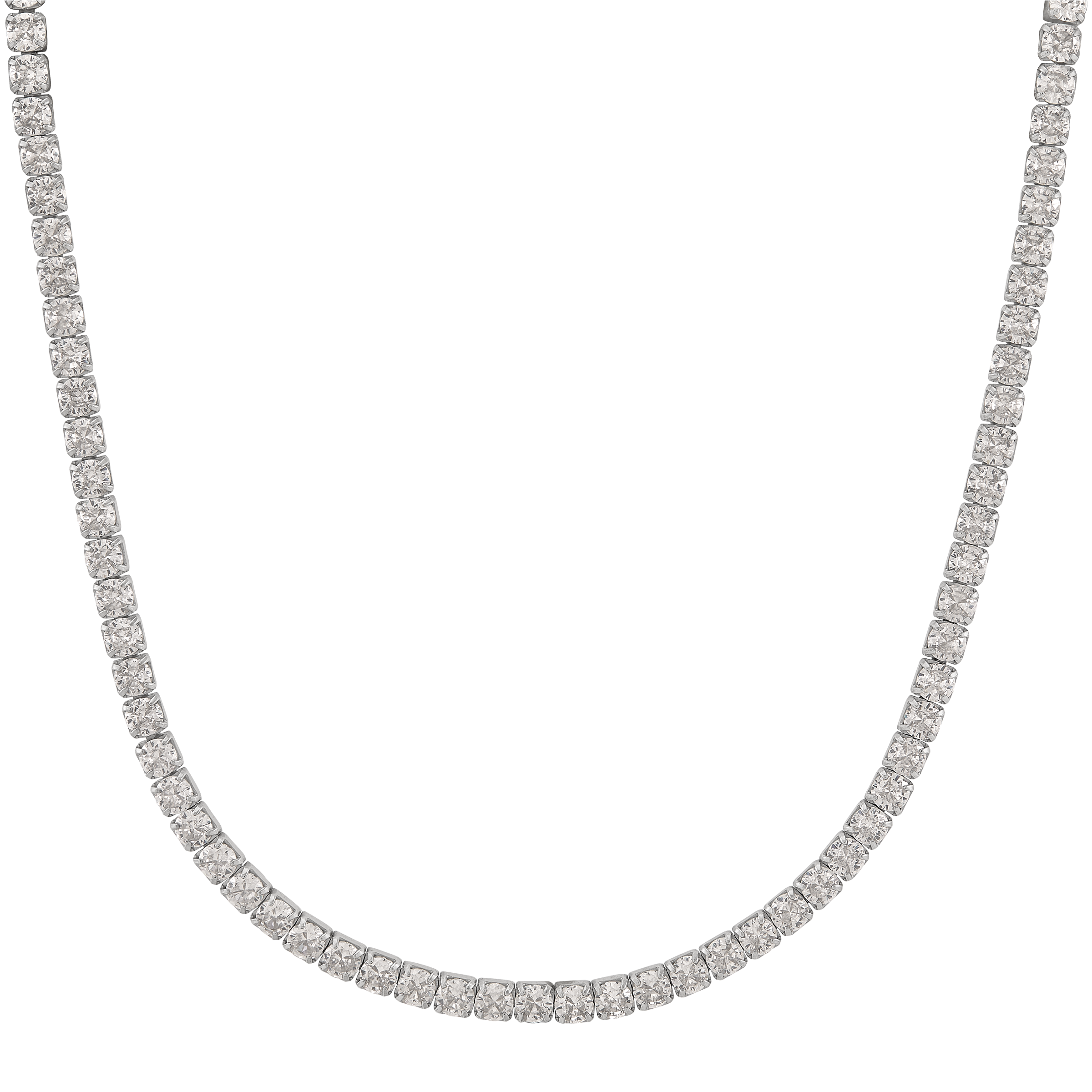 Silpada 'Steady Radiance' Silver White Cubic Zirconia Tennis Necklace, 18"
