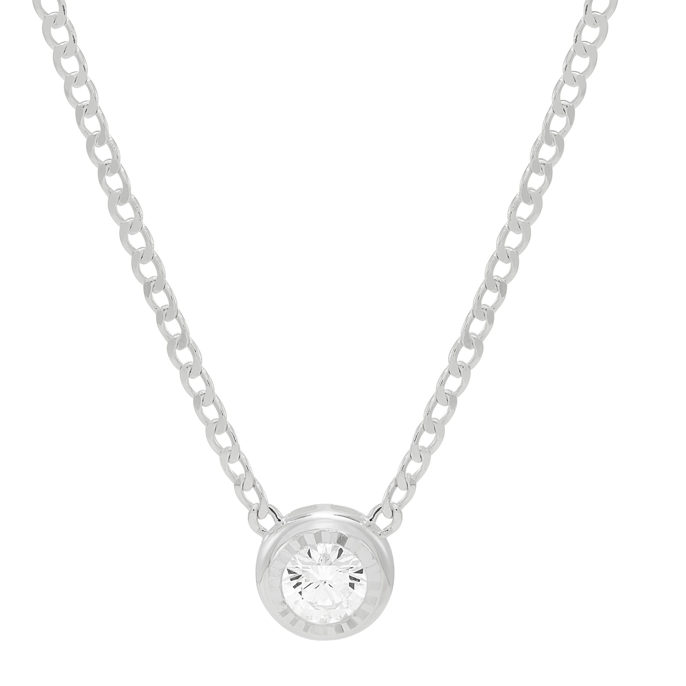 Silpada 'Illuminate' Sterling Silver White Cubic Zirconia Chain Necklace, 18"