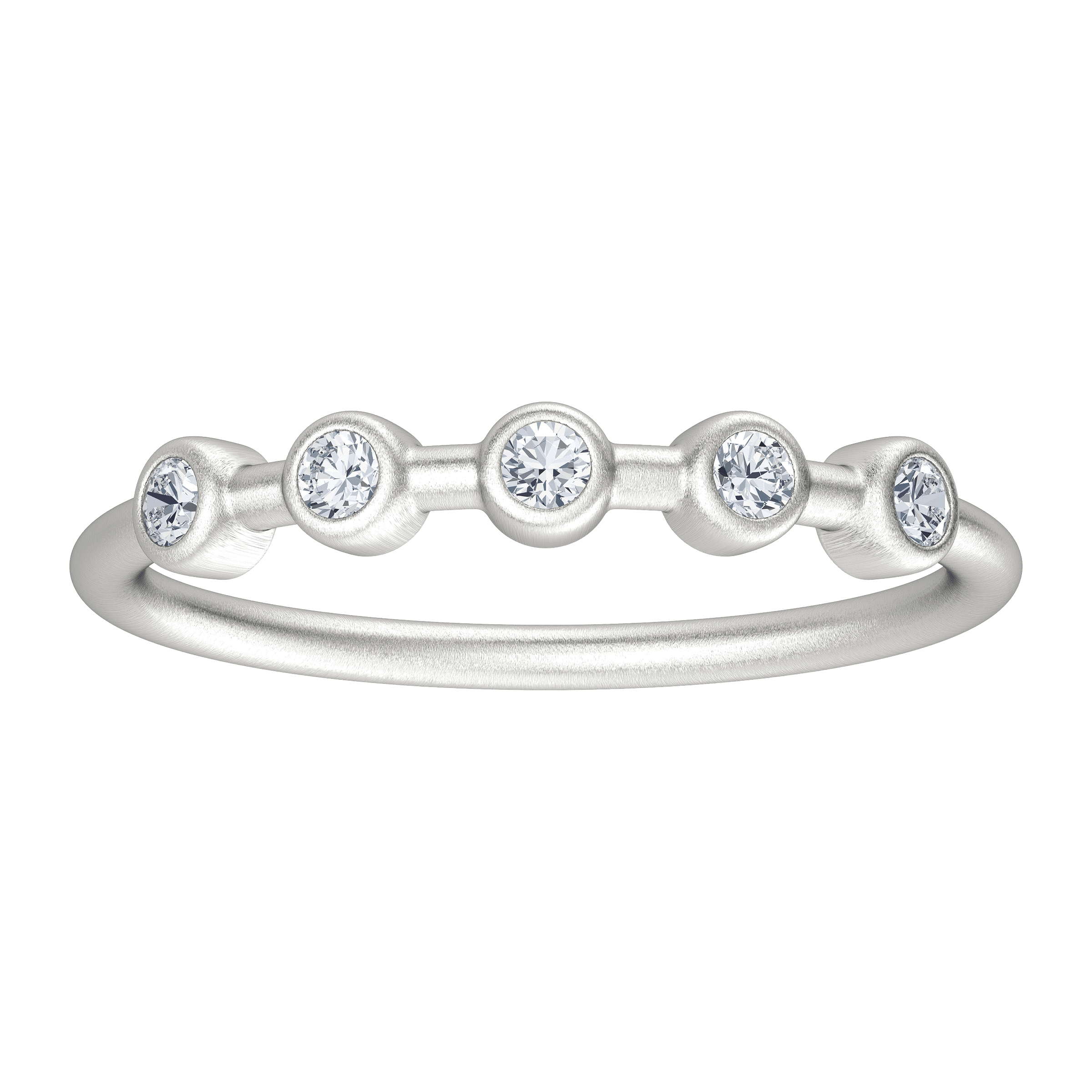 Finecraft 5-Station Ring with Created Moissanites in Sterling Silver - Picture 5 of 16