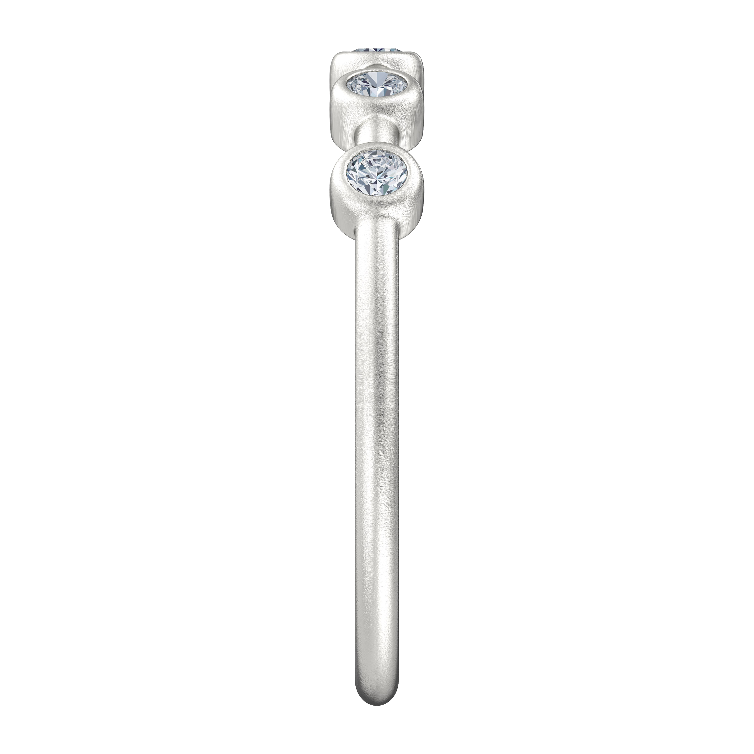 Finecraft 5-Station Ring with Created Moissanites in Sterling Silver - Picture 7 of 16