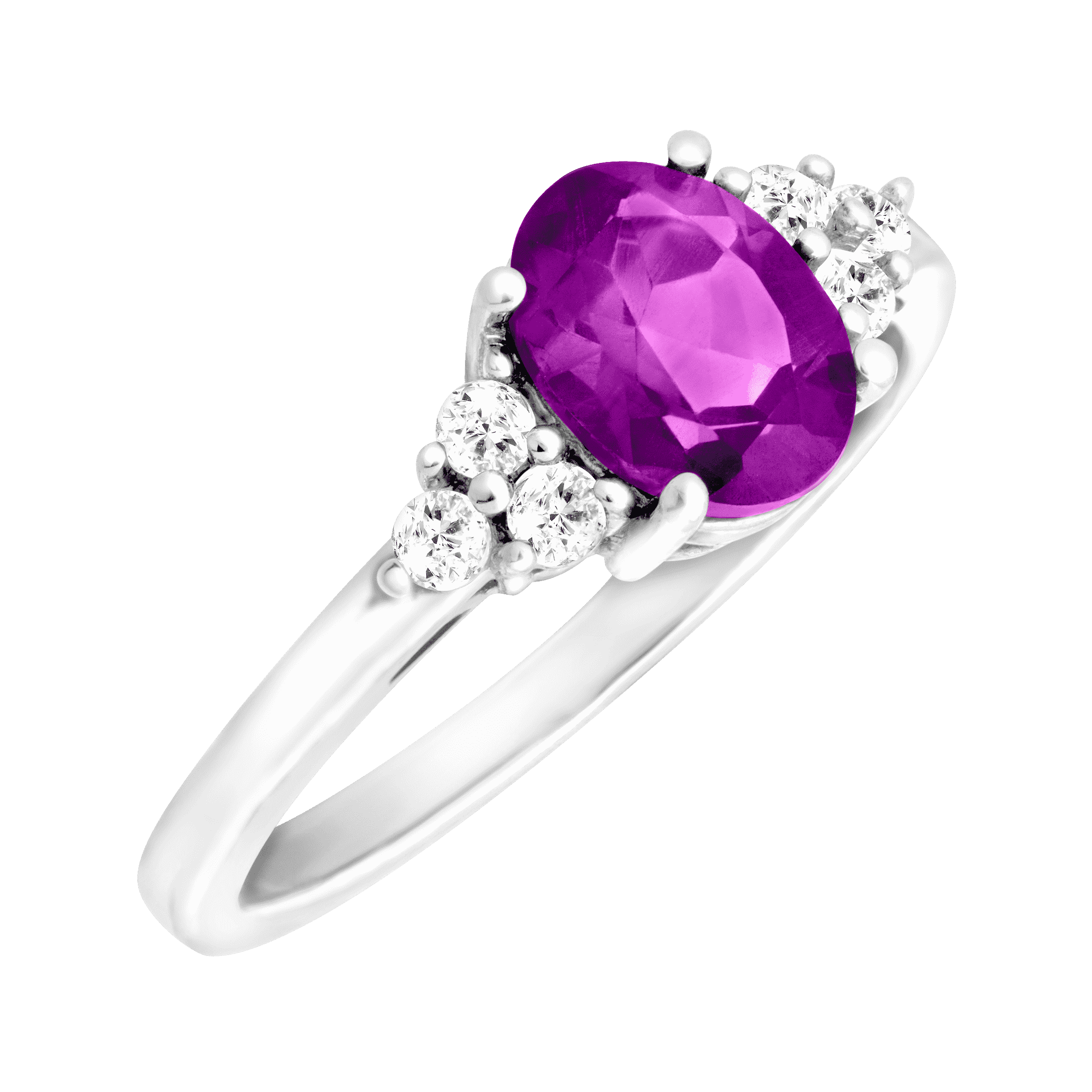 Finecraft oval geschnittener Steinring mit weißem Topas in Sterlingsilber - Bild 10 von 15