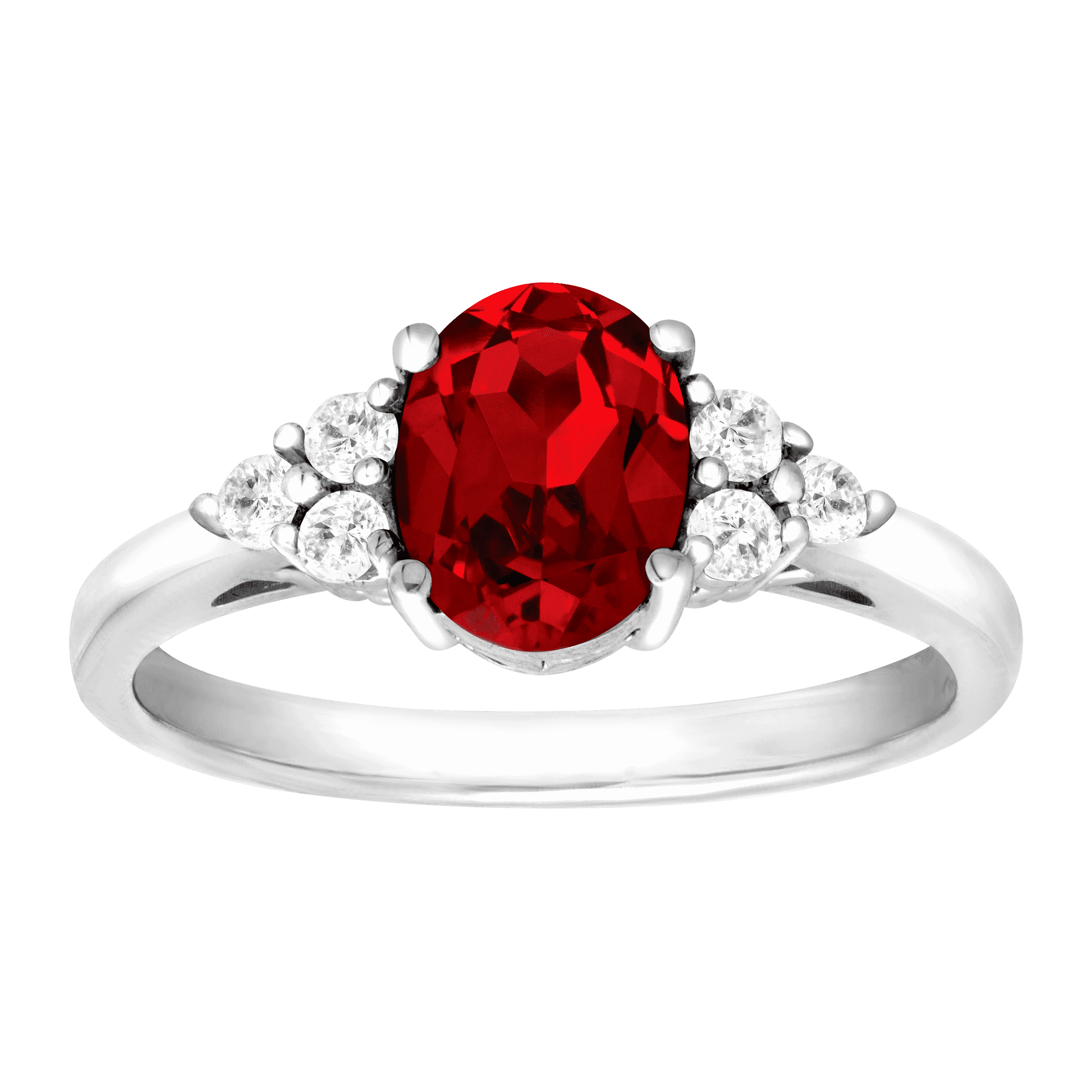 Finecraft oval geschnittener Steinring mit weißem Topas in Sterlingsilber - Bild 13 von 15