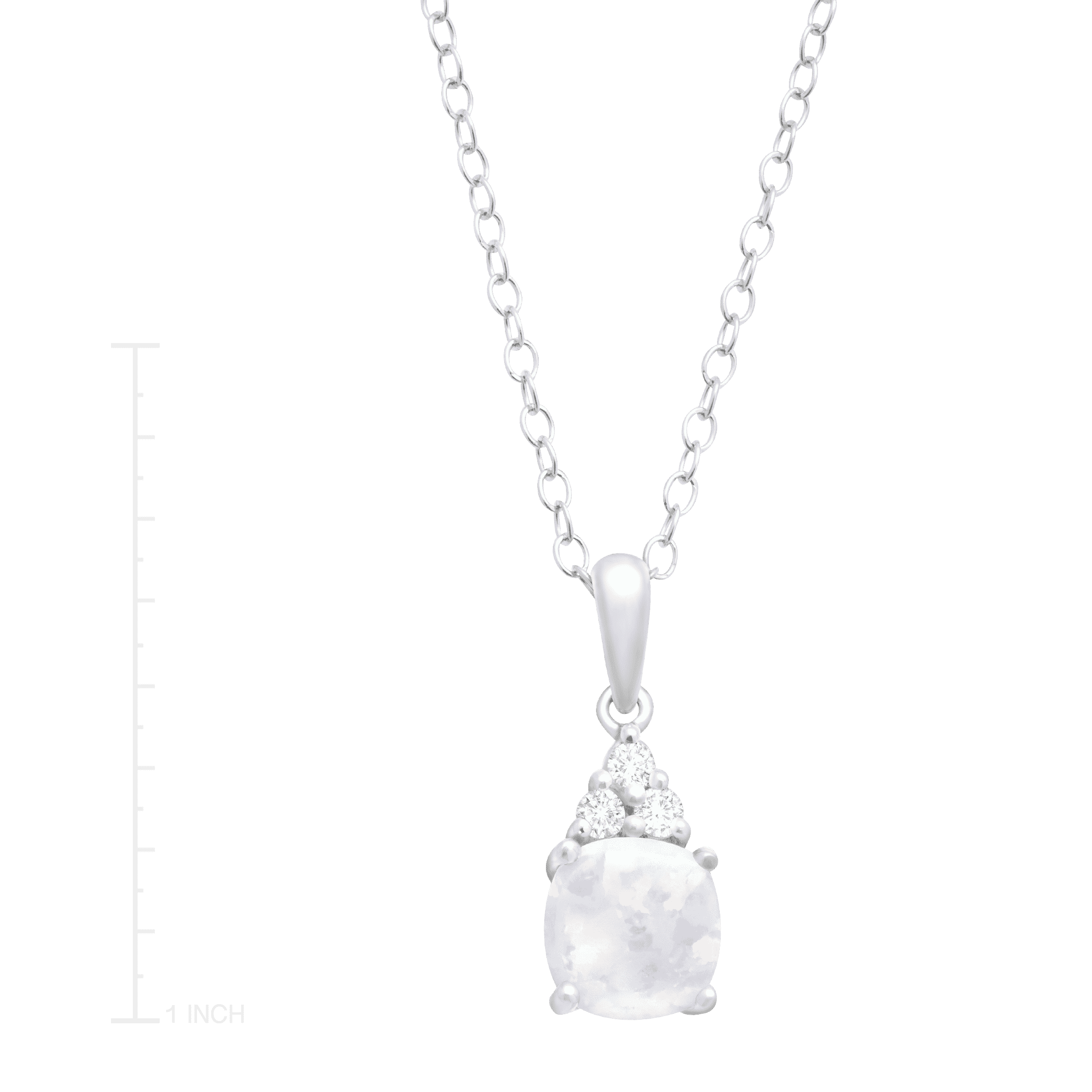 Finecraft Gemstone & White Topaz Pendant Necklace in Sterling Silver, 18" - Picture 11 of 11