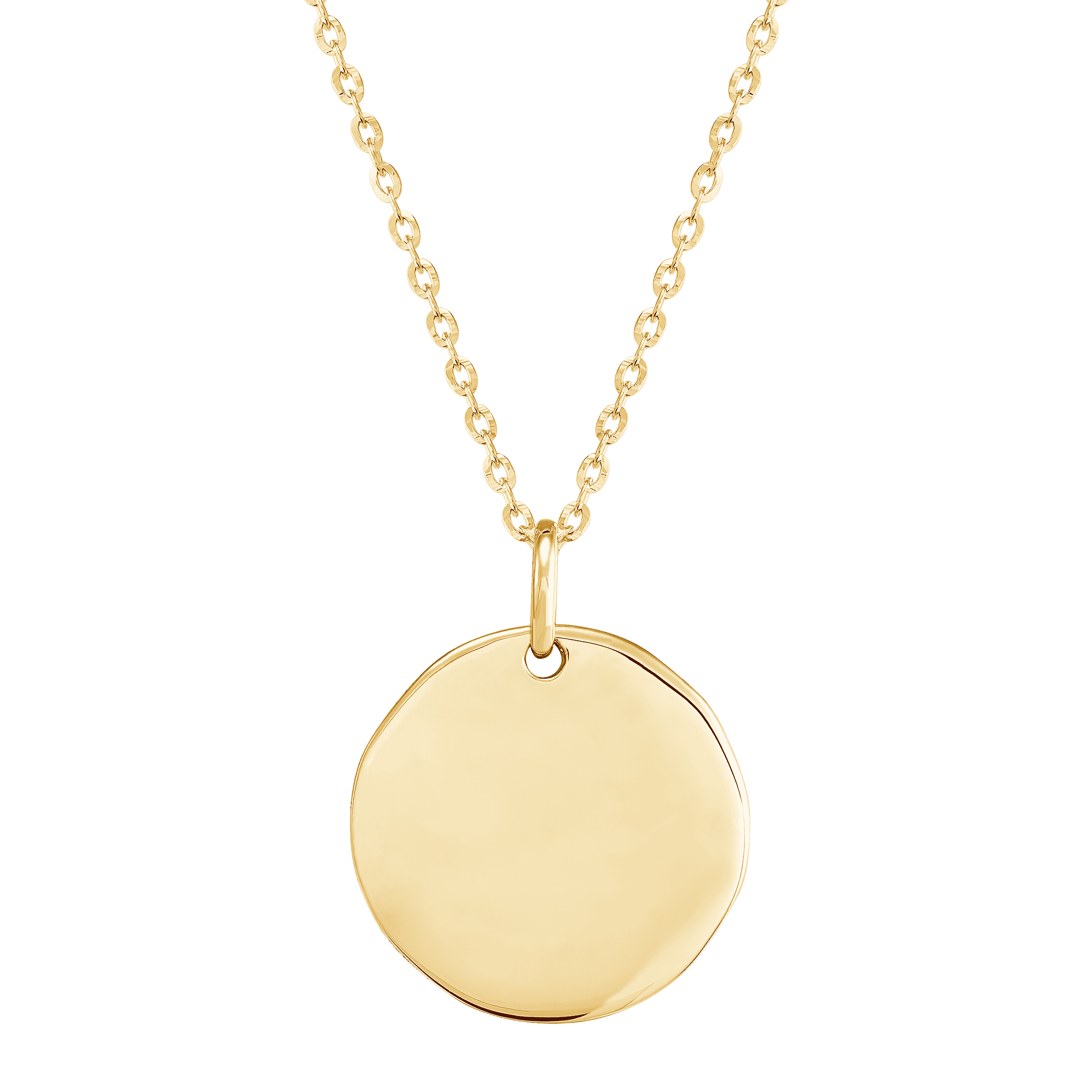 Silpada 'Caption This' 20 mm Disc Pendant in 14K Yellow GP Silver, 14" + 2" + 2"