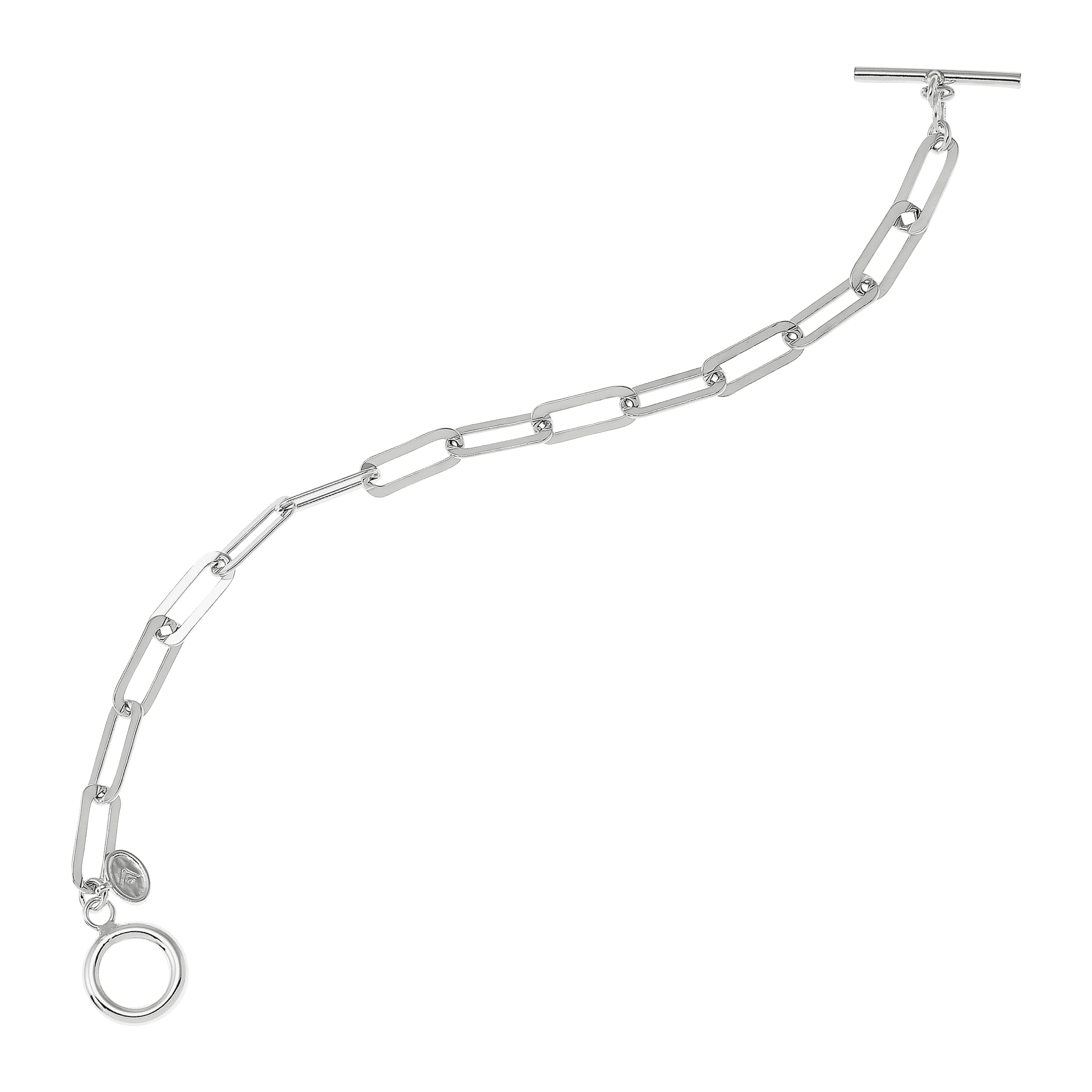 ブレスレット Coil Toggle Chain Bracelet #8902 Special Toggle Clasp Silver Chain Bracelet With Swarovski