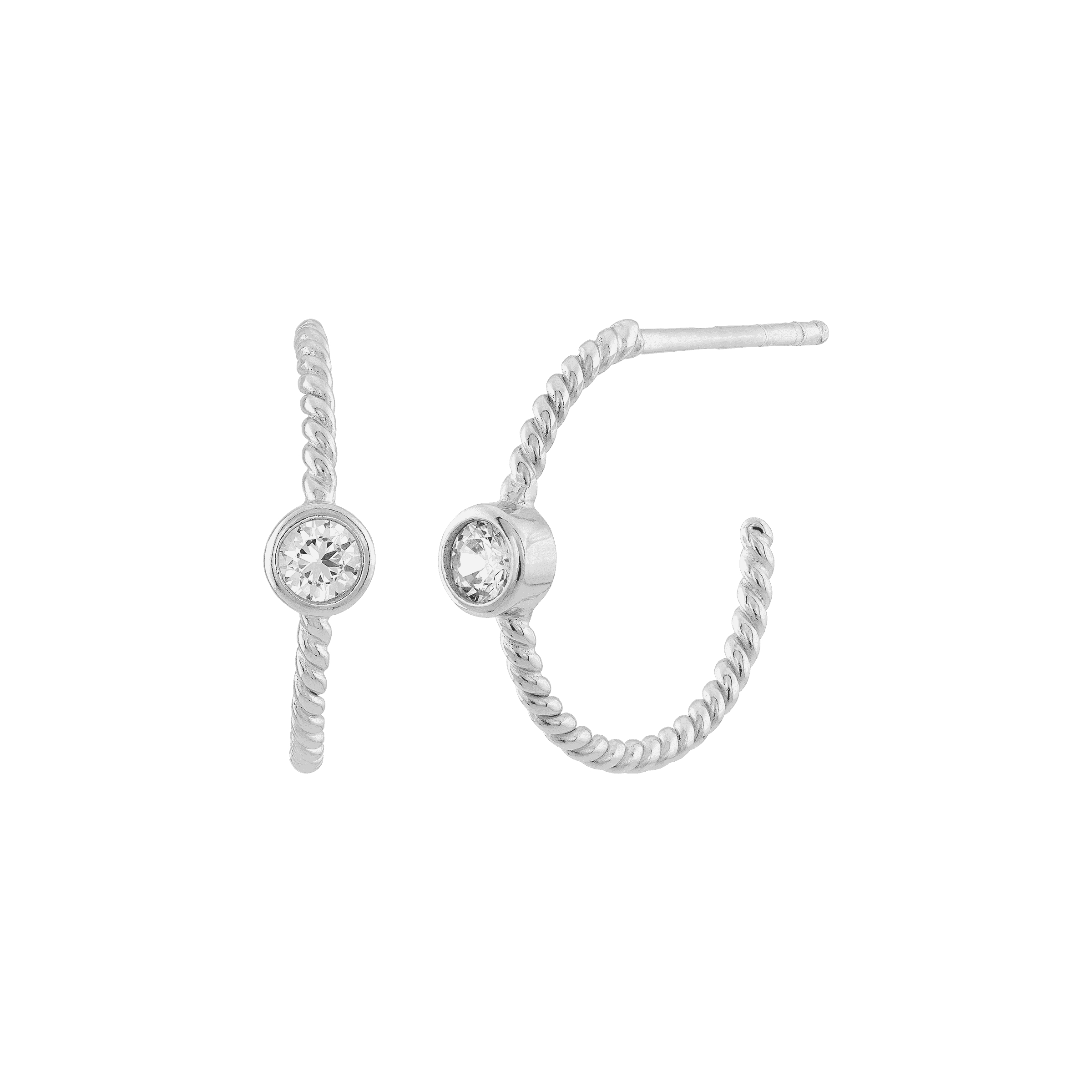 Silpada 'Focus on Me' Cubic Zirconia J-Hoop Earrings in