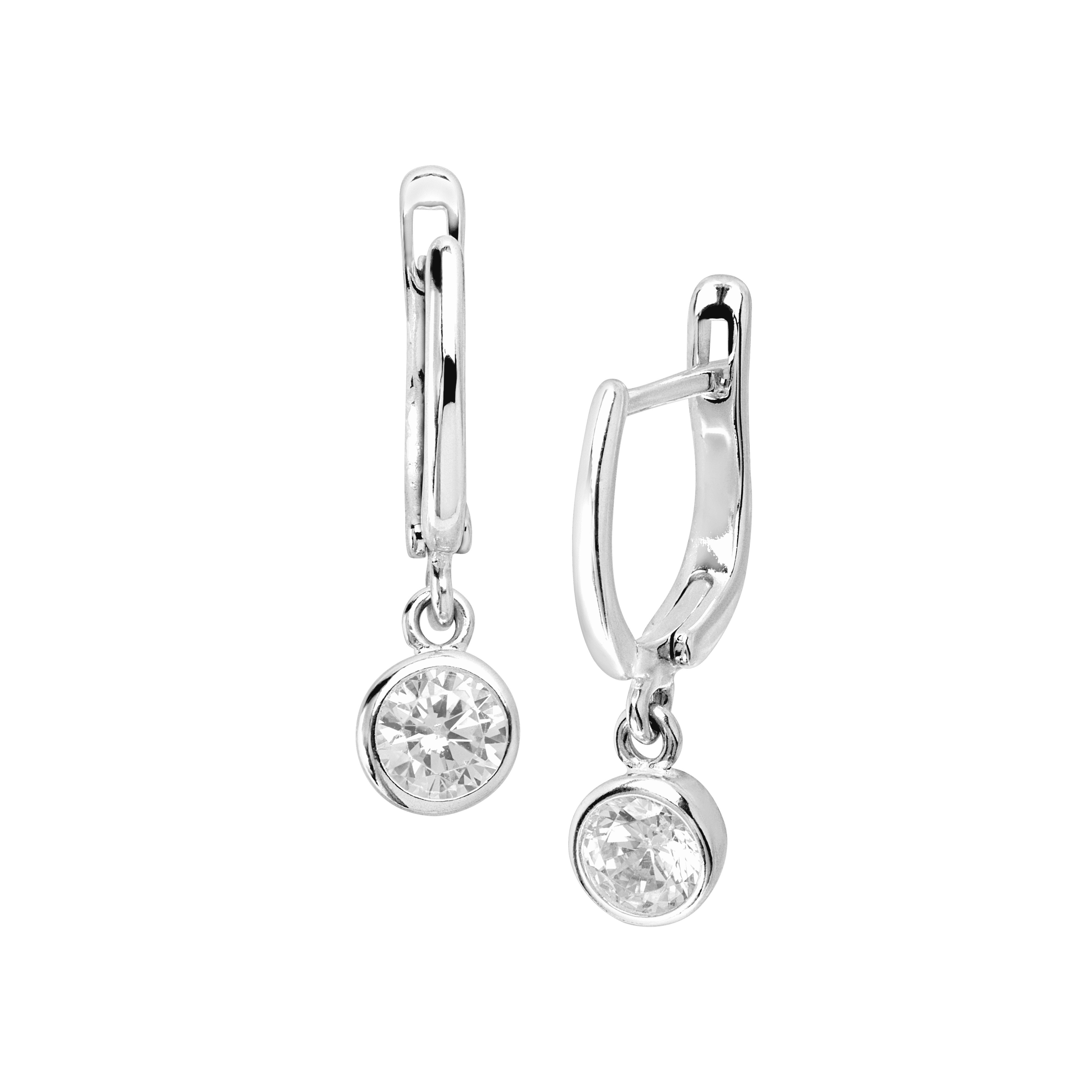 Silpada 'In the Loop' Huggie Hoop Earrings w Cubic Zirconias in Sterling Silver