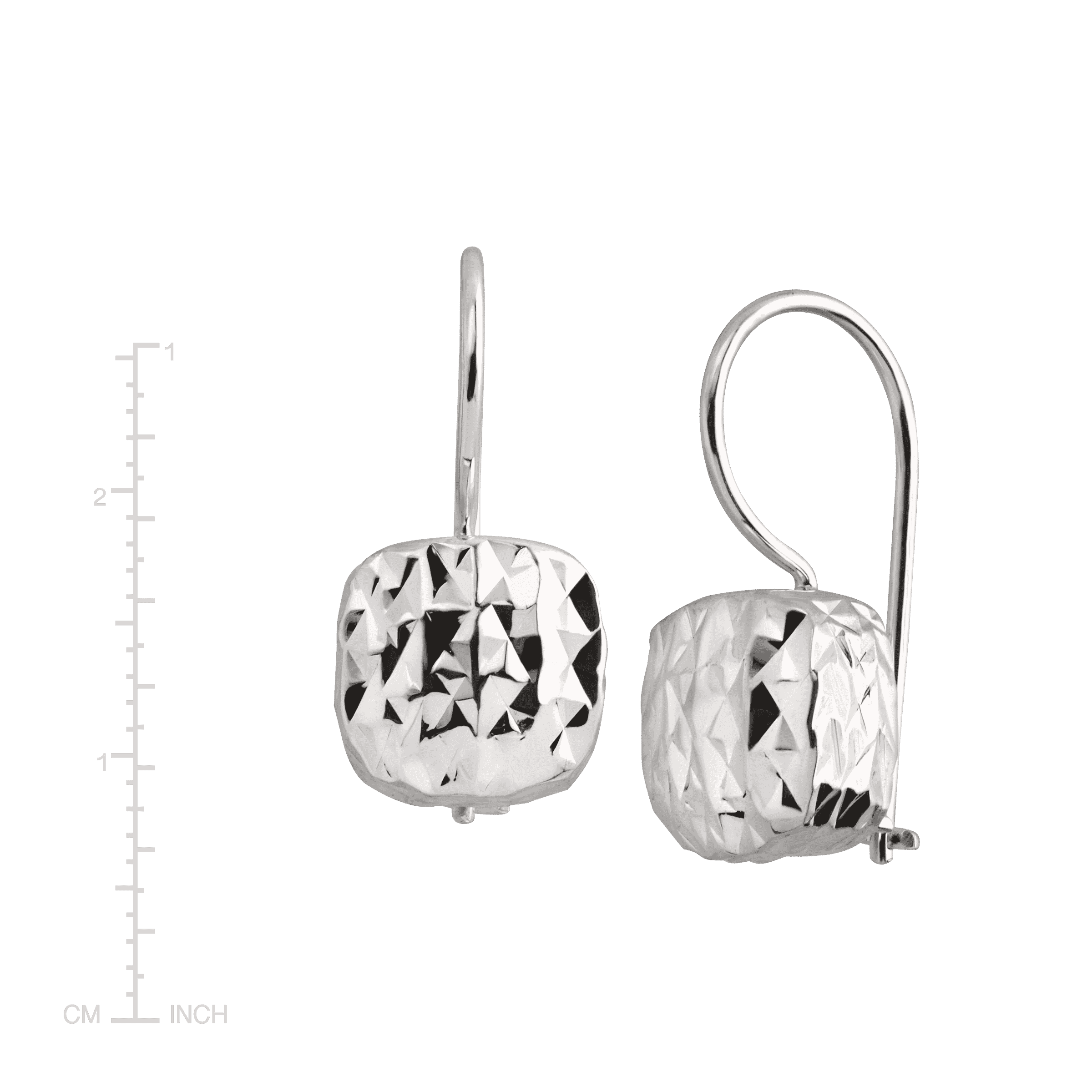 New Silpada 'Rounded Cube' Drop Earrings in Textured Sterling Silver detailed image 5