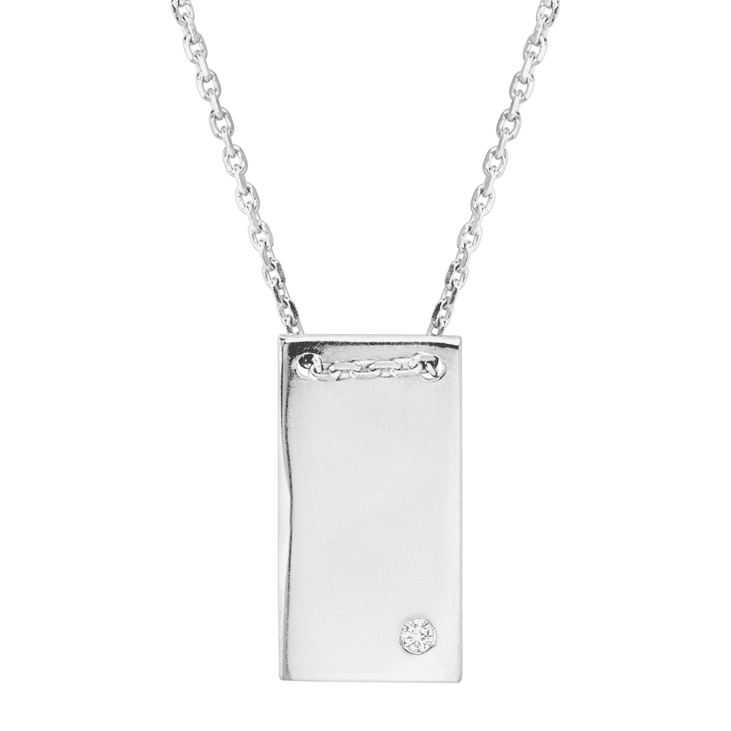 Silpada 'Shine Bright' Rectangular Pendant with CZ in Sterling Silver, 16" + 2"