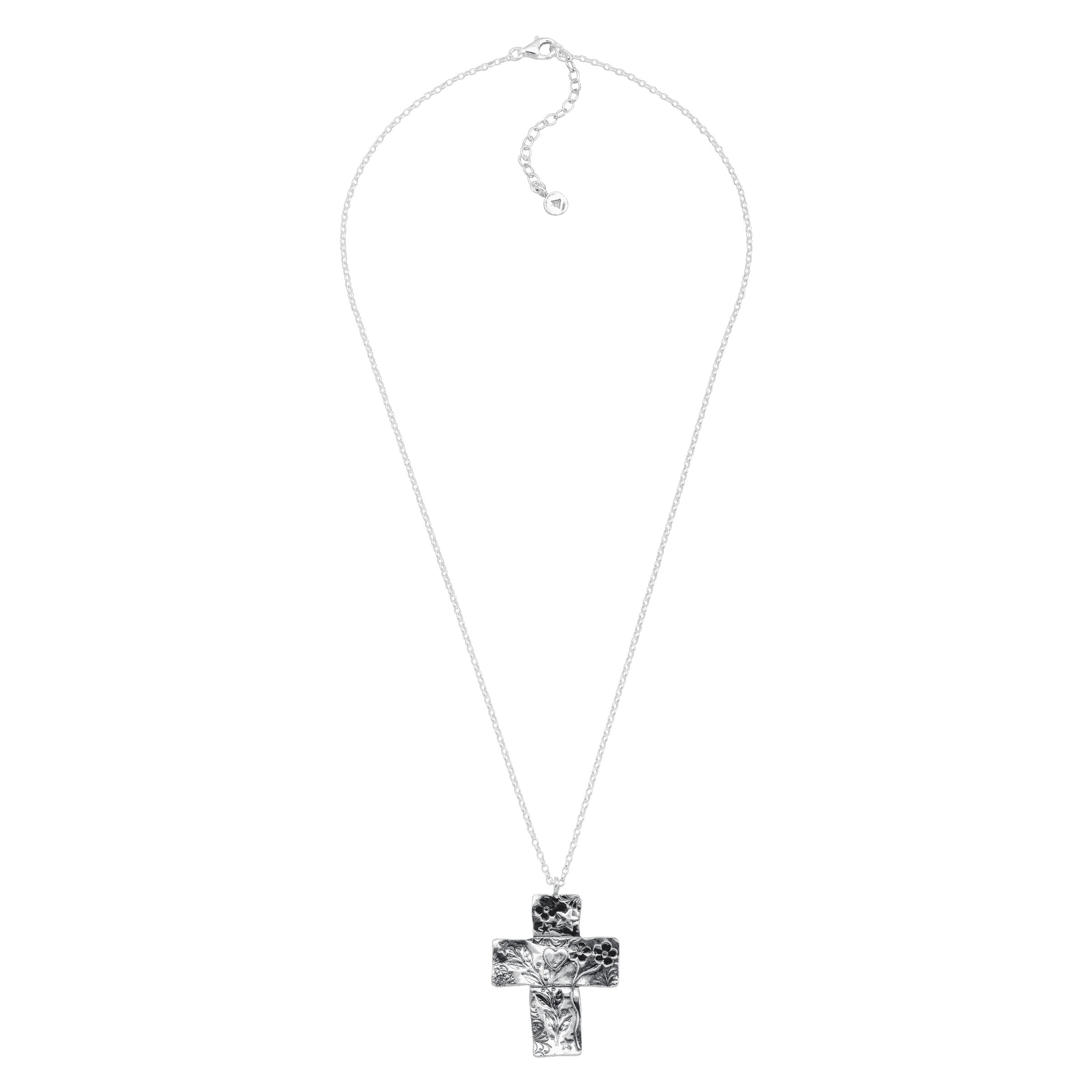 Sterling Silver Big Cross Pendant Necklace - Silpada - .925