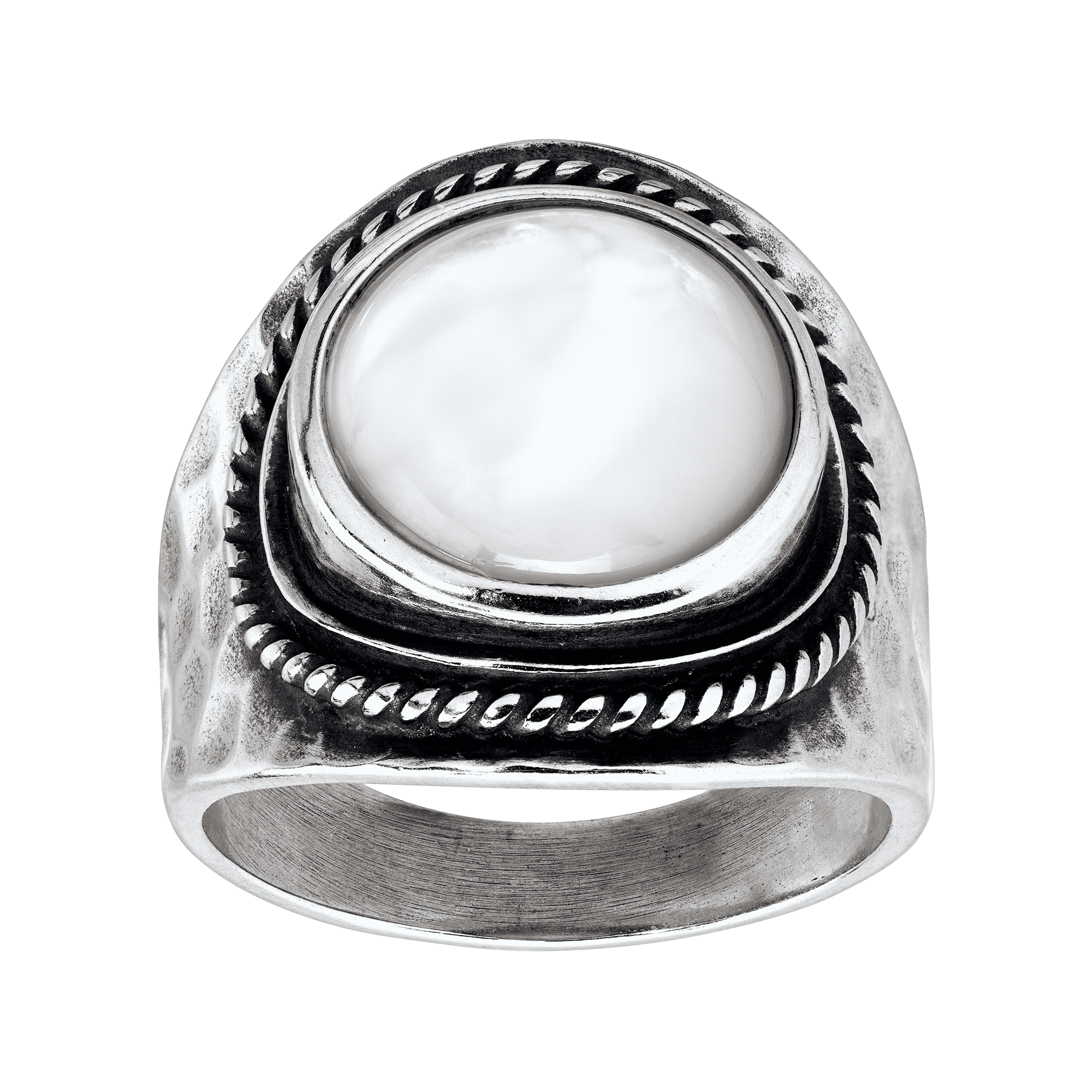 Natural silver Pearl ring | Moti ring - Shraddha Shree Gems