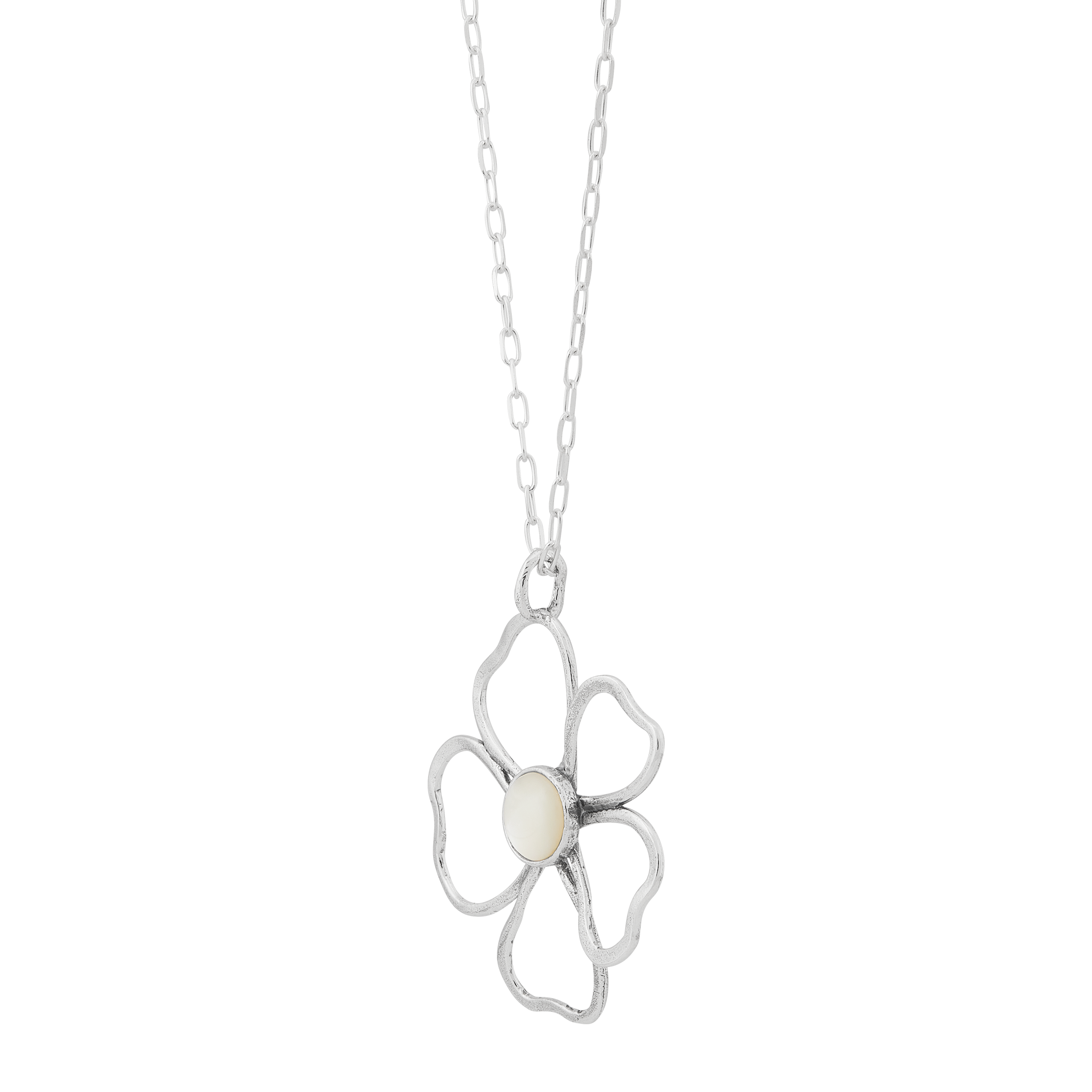 【STONEHENgE】Silver Material Pearl Cubic Flower Necklace Freshwater Cultured Pearl & Topaz Floral Necklace Sterling