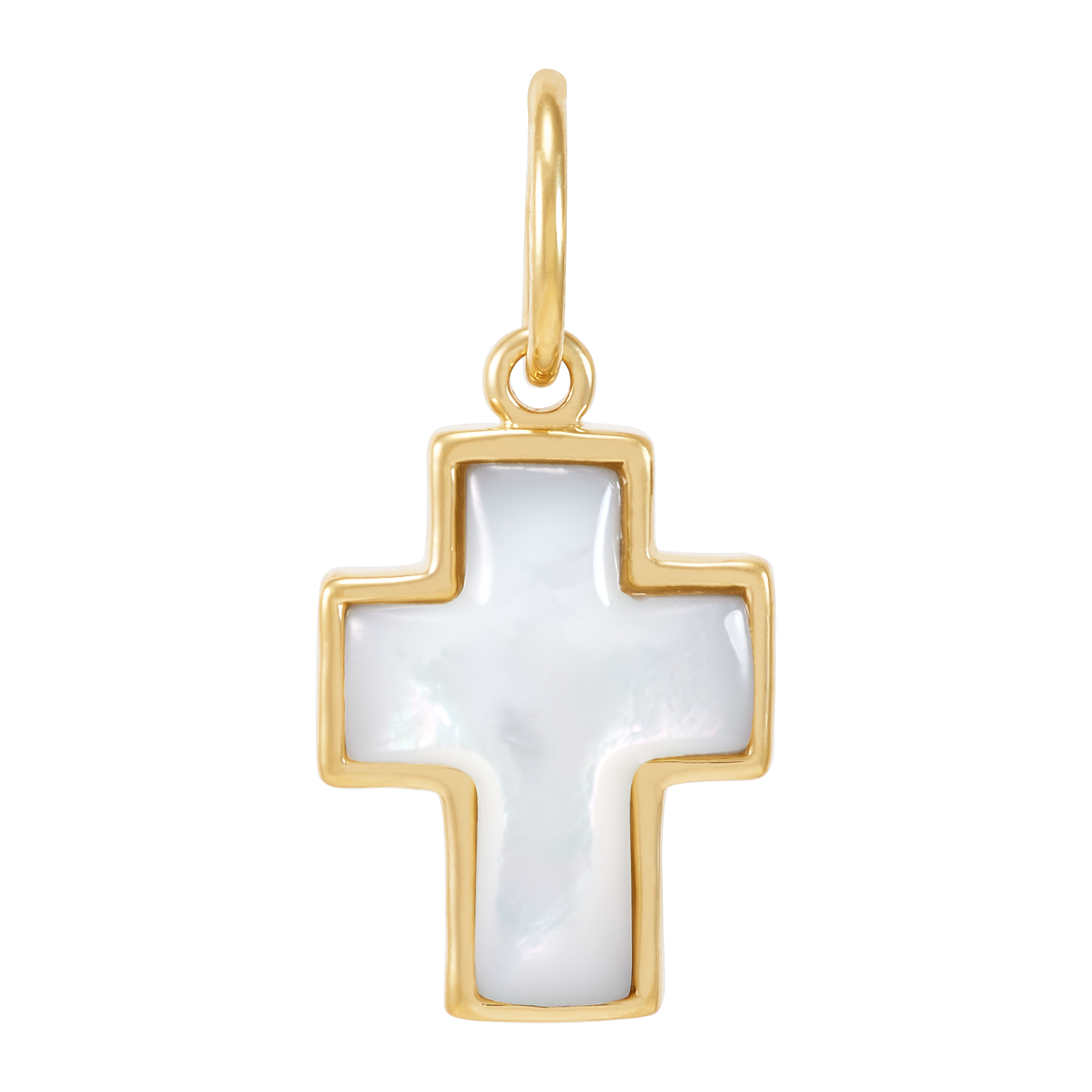 Silpada 'Be Hopeful' Silver with 18K Gold Plating Natural Mother-of-Pearl Charm