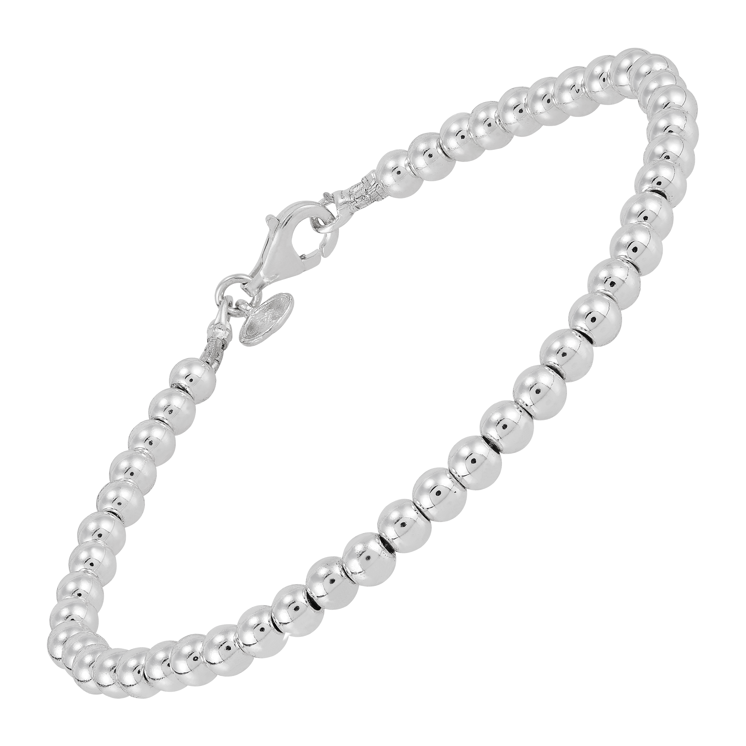 Silpada 'Falling Water' Sterling Silver Hematite Beaded Bracelet, 8" (4mm)